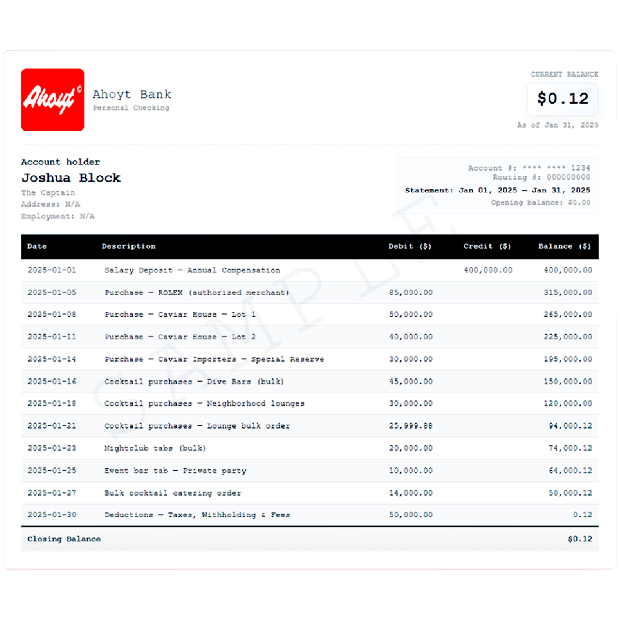 Joshua's Bank Statement - Unisex Heavy Cotton Tee product thumbnail image Joshua's Bank Statement - Unisex Heavy Cotton Tee product thumbnail image