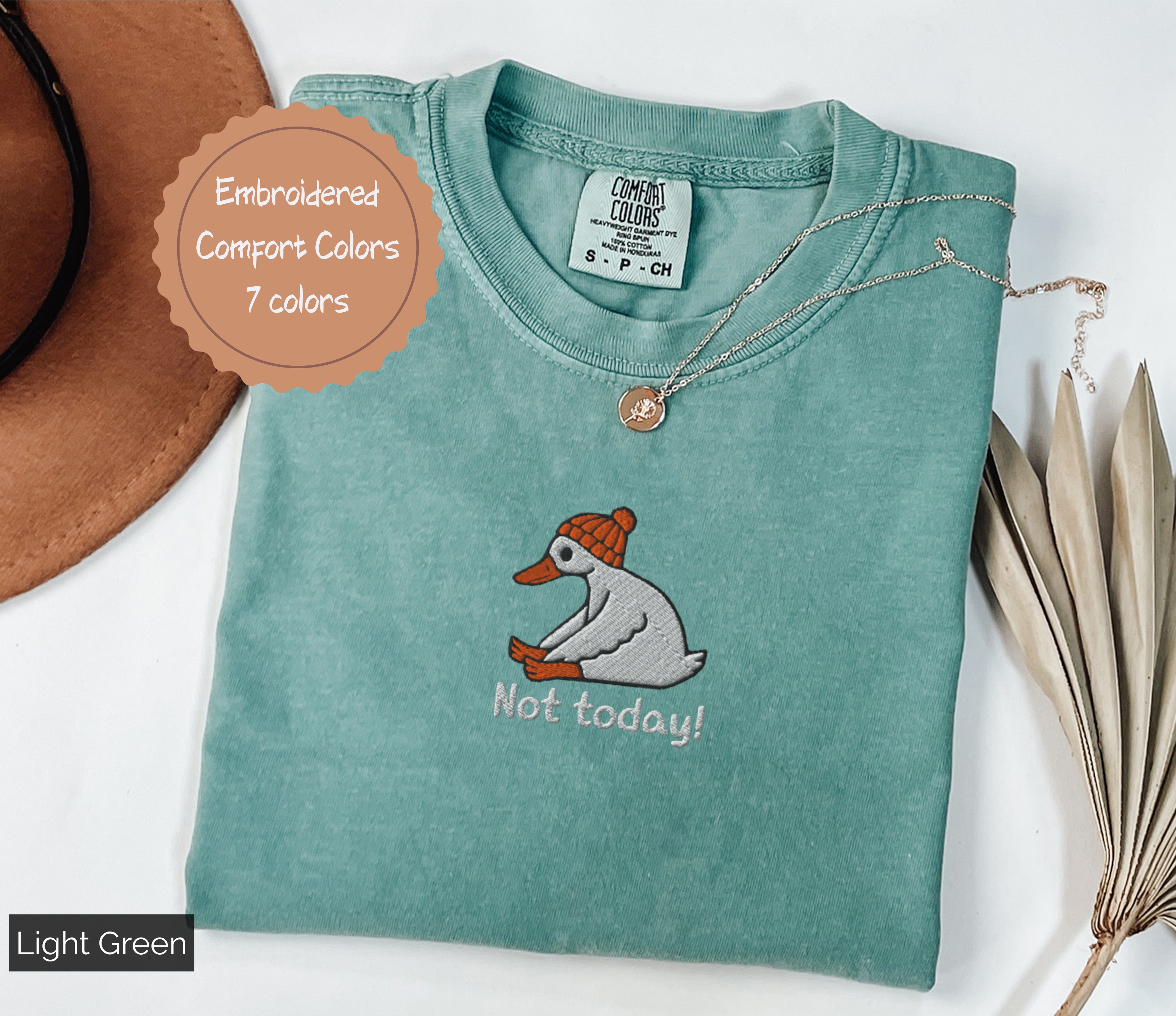 Embroidered Goose T-Shirt – Not Today Mental Health Shirt | Cozy Self Care Comfort Colors Tee | Cute Goose Gift | Unisex Vintage Top Embroidered Goose T-Shirt – Not Today Mental Health Shirt | Cozy Self Care Comfort Colors Tee | Cute Goose Gift | Unisex Vintage Top