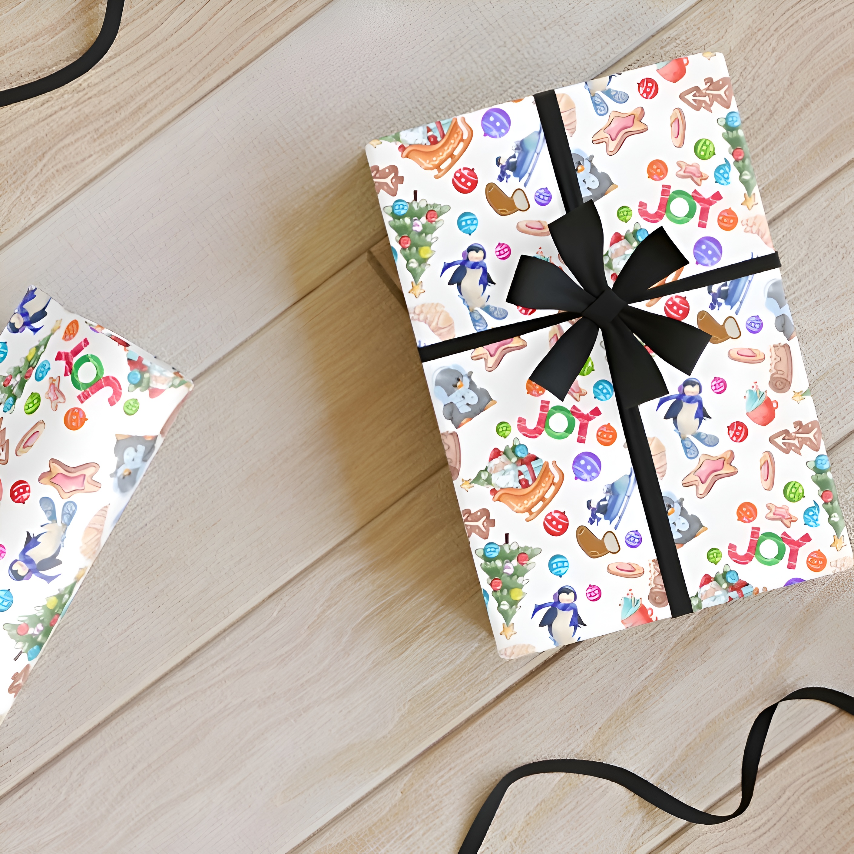 Penguin JOY Christmas Paper Roll (White) - Christmas Theme, Eco-friendly, Gift Wrap, Seasonal Décor, Party Supplies, Santa & Grinch Design product thumbnail image Penguin JOY Christmas Paper Roll (White) - Christmas Theme, Eco-friendly, Gift Wrap, Seasonal Décor, Party Supplies, Santa & Grinch Design product thumbnail image