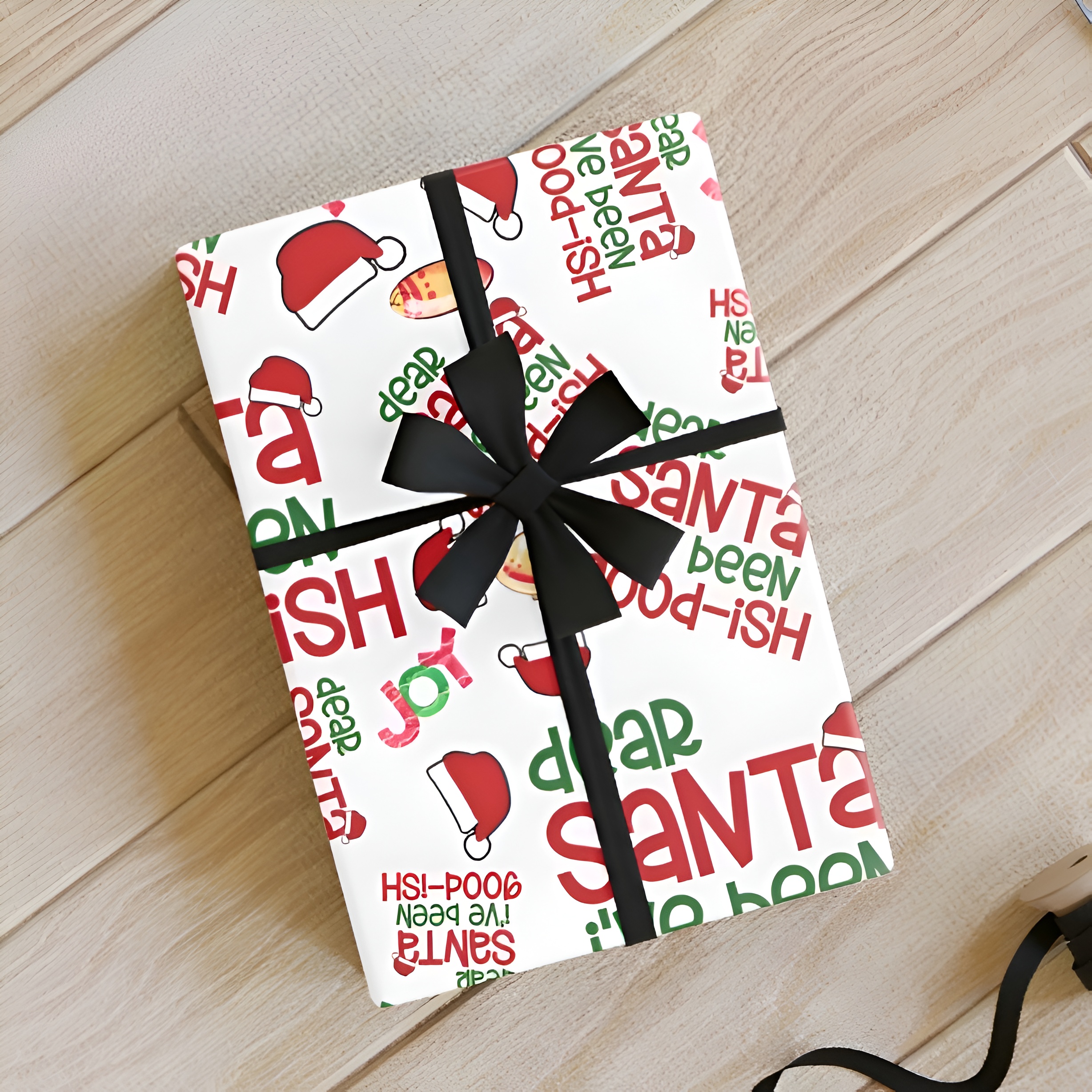 Dear Santa, I've been Good-ish-Wrapping Paper Roll - Christmas Theme, Eco-friendly, Gift Wrap, Seasonal Décor, Party Supplies, Santa & Grinch Design Dear Santa, I've been Good-ish-Wrapping Paper Roll - Christmas Theme, Eco-friendly, Gift Wrap, Seasonal Décor, Party Supplies, Santa & Grinch Design