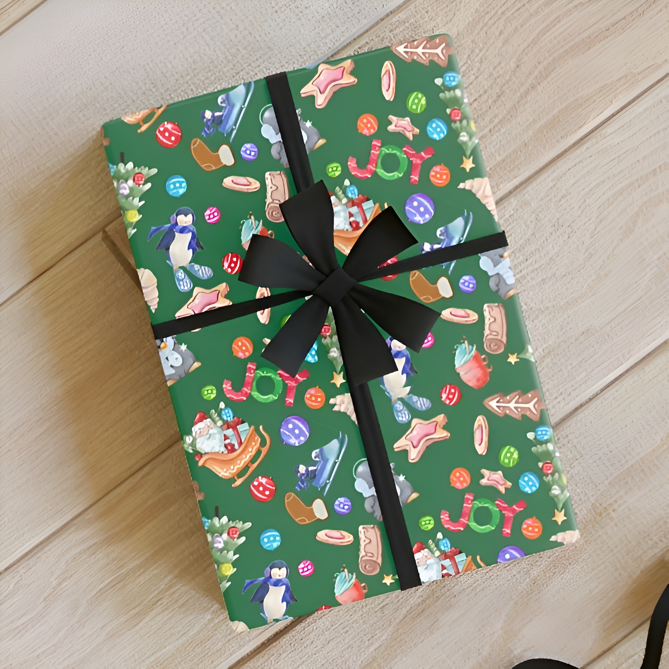 Christmas Penguins Wrapping Paper Roll (Green) - Christmas Theme, Eco-friendly, Gift Wrap, Seasonal Décor, Party Supplies, Santa & Grinch Design Christmas Penguins Wrapping Paper Roll (Green) - Christmas Theme, Eco-friendly, Gift Wrap, Seasonal Décor, Party Supplies, Santa & Grinch Design