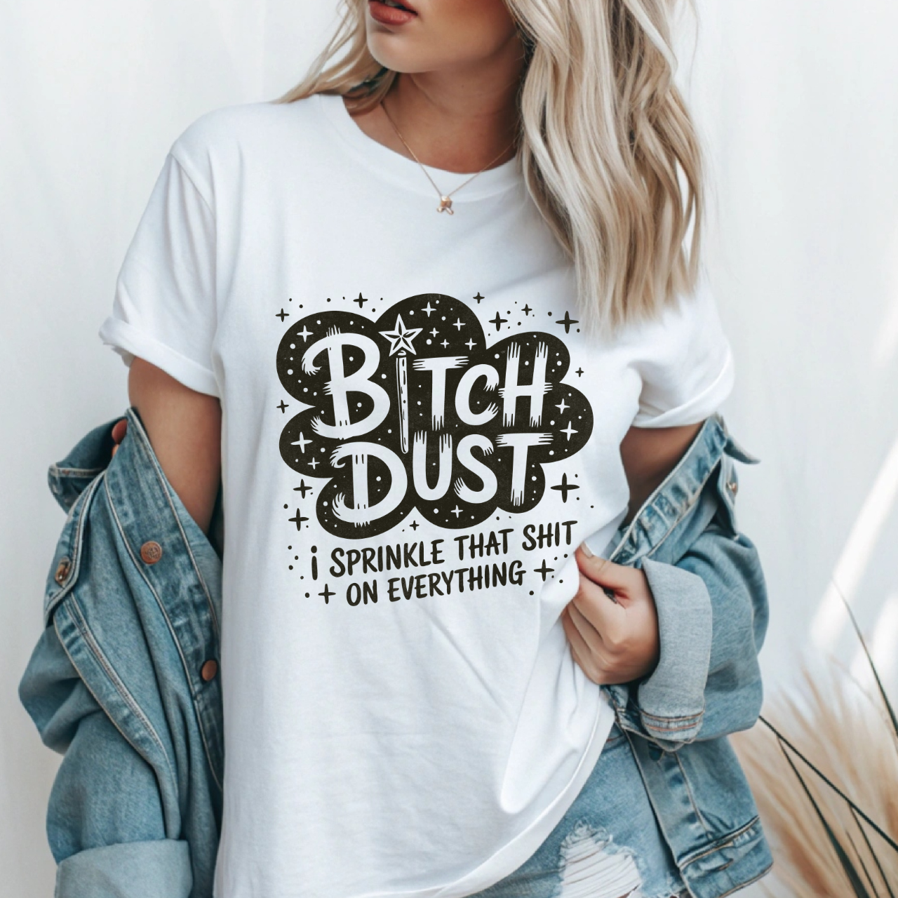Bitch Dust T-Shirt - Unisex Bella + Canvas 3001 by Sharp Tongue Studio