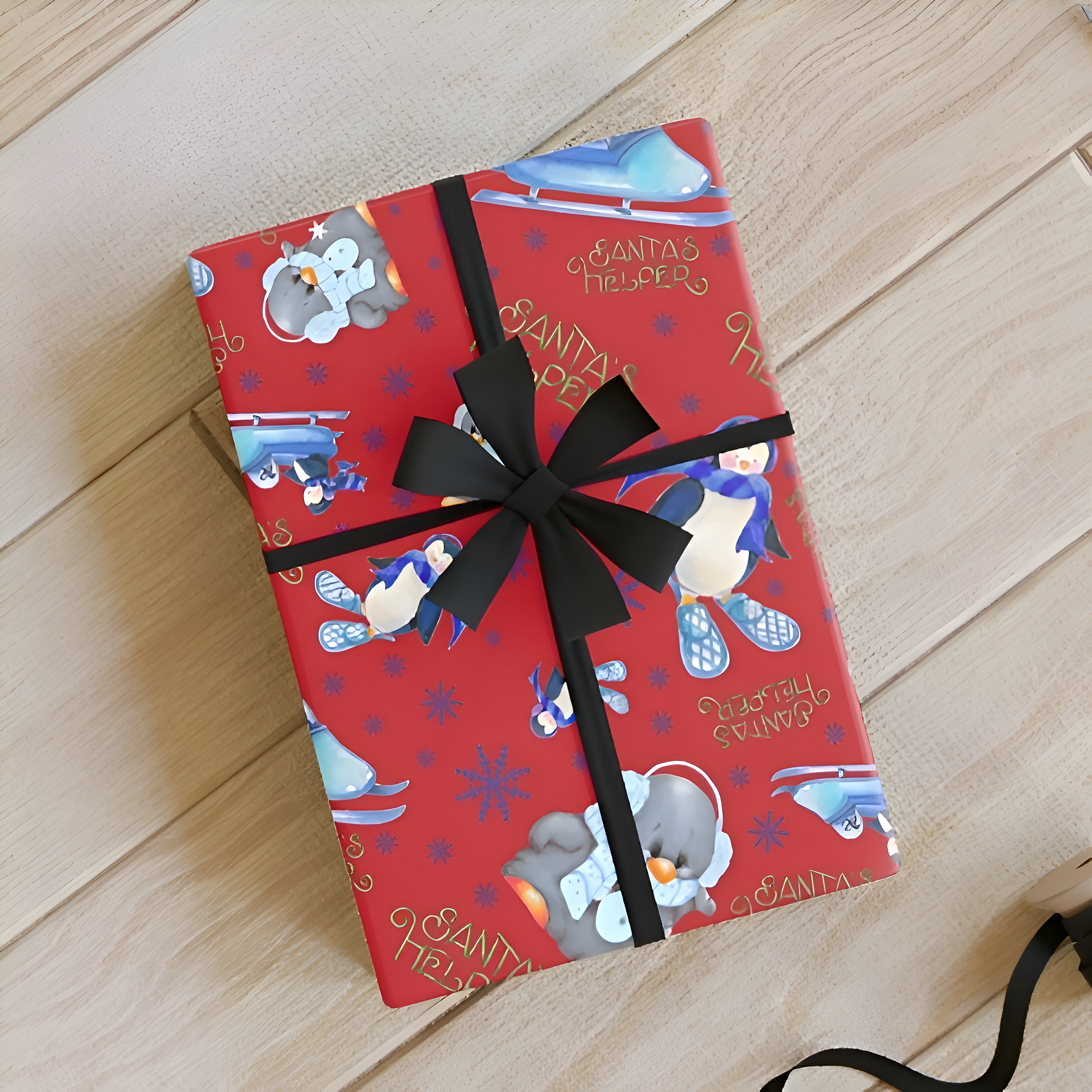 Penguins Santa's Helper Wrapping Paper Roll (red) - Christmas Theme, Eco-friendly, Gift Wrap, Seasonal Décor, Party Supplies, Santa & Grinch Design product thumbnail image Penguins Santa's Helper Wrapping Paper Roll (red) - Christmas Theme, Eco-friendly, Gift Wrap, Seasonal Décor, Party Supplies, Santa & Grinch Design product thumbnail image