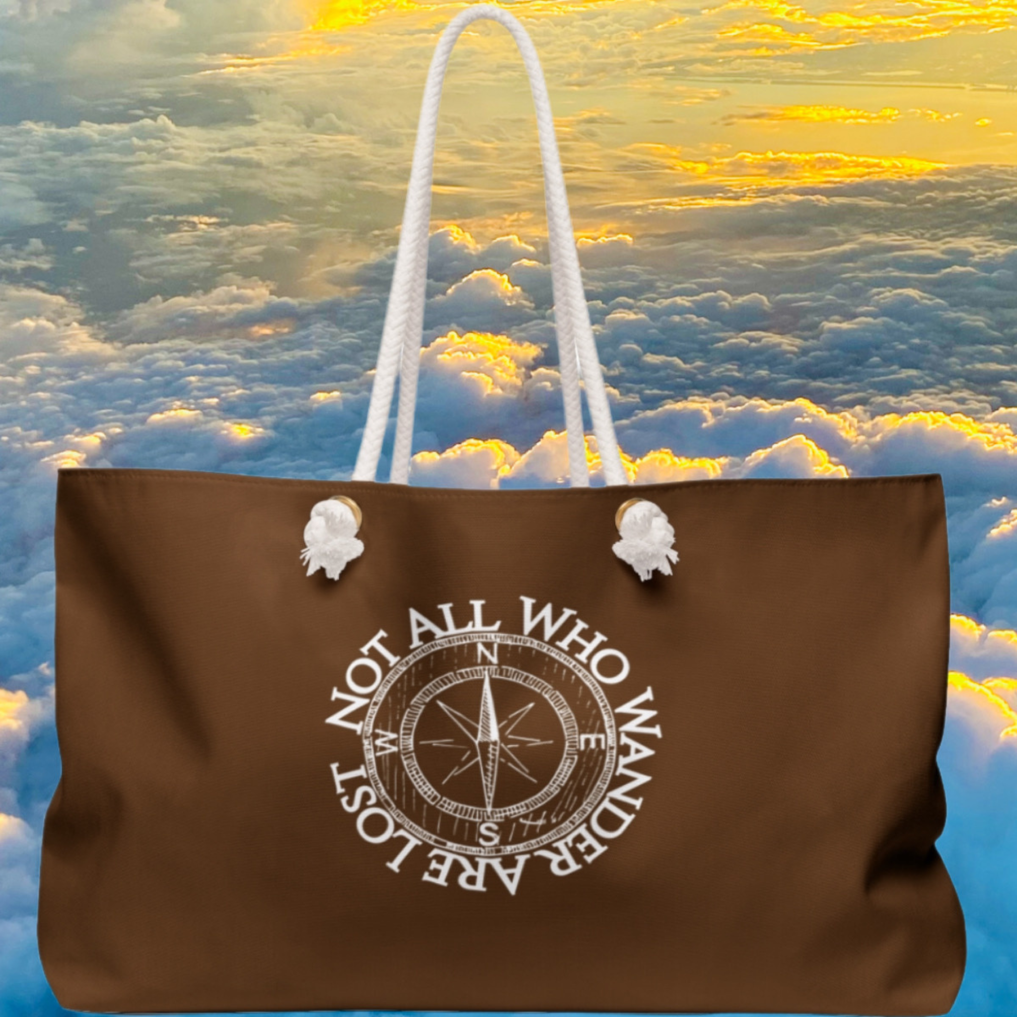 Not All Who Wander Are Lost Weekender Bag, Personalized with initials, Overnight Bag, Vacation Tote, School Supplies Organizer product thumbnail image Not All Who Wander Are Lost Weekender Bag, Personalized with initials, Overnight Bag, Vacation Tote, School Supplies Organizer product thumbnail image