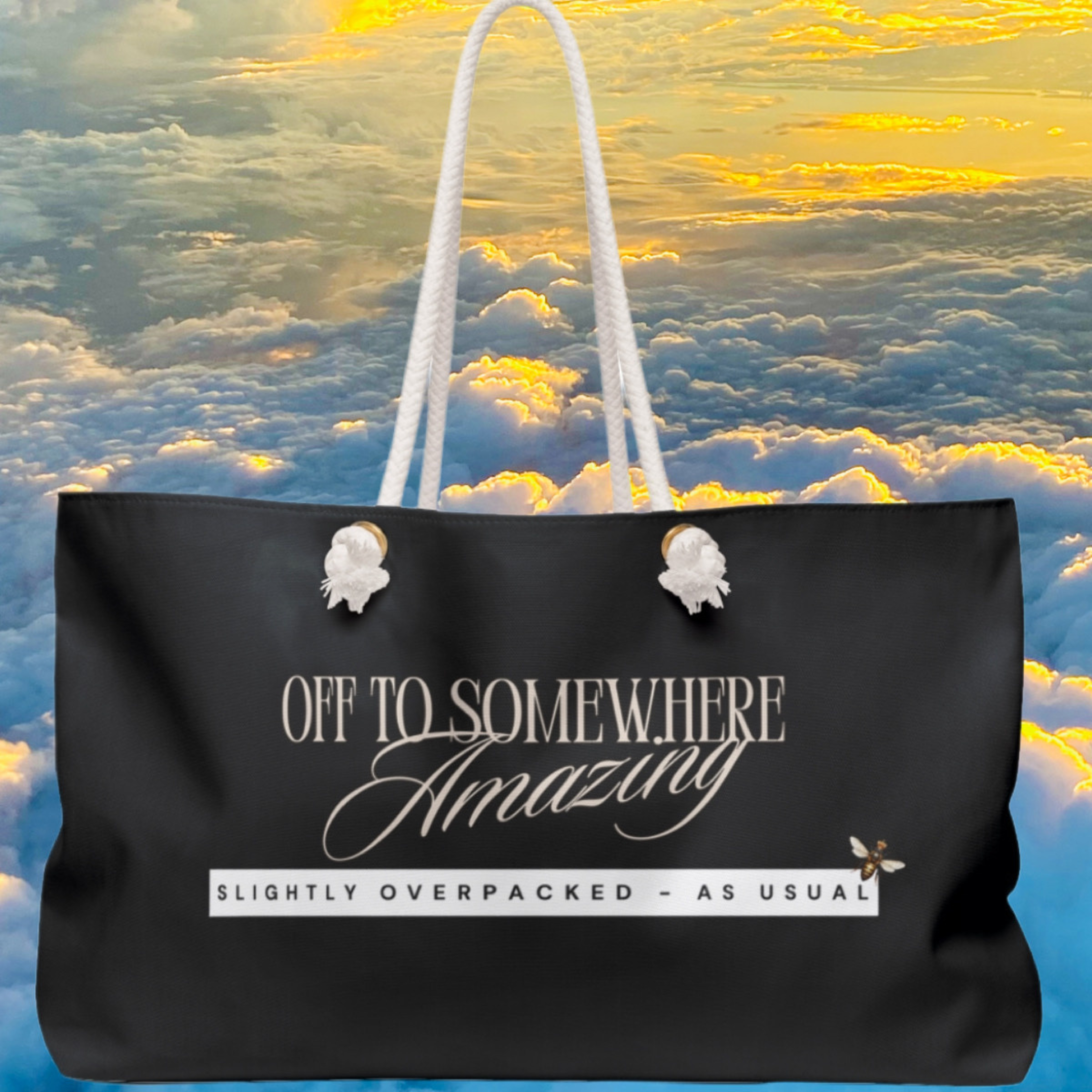 Off to Somewhere Amazing Weekender Bag, Personalized with initials, Overnight Bag, Vacation Tote, School Supplies Organizer product thumbnail image Off to Somewhere Amazing Weekender Bag, Personalized with initials, Overnight Bag, Vacation Tote, School Supplies Organizer product thumbnail image