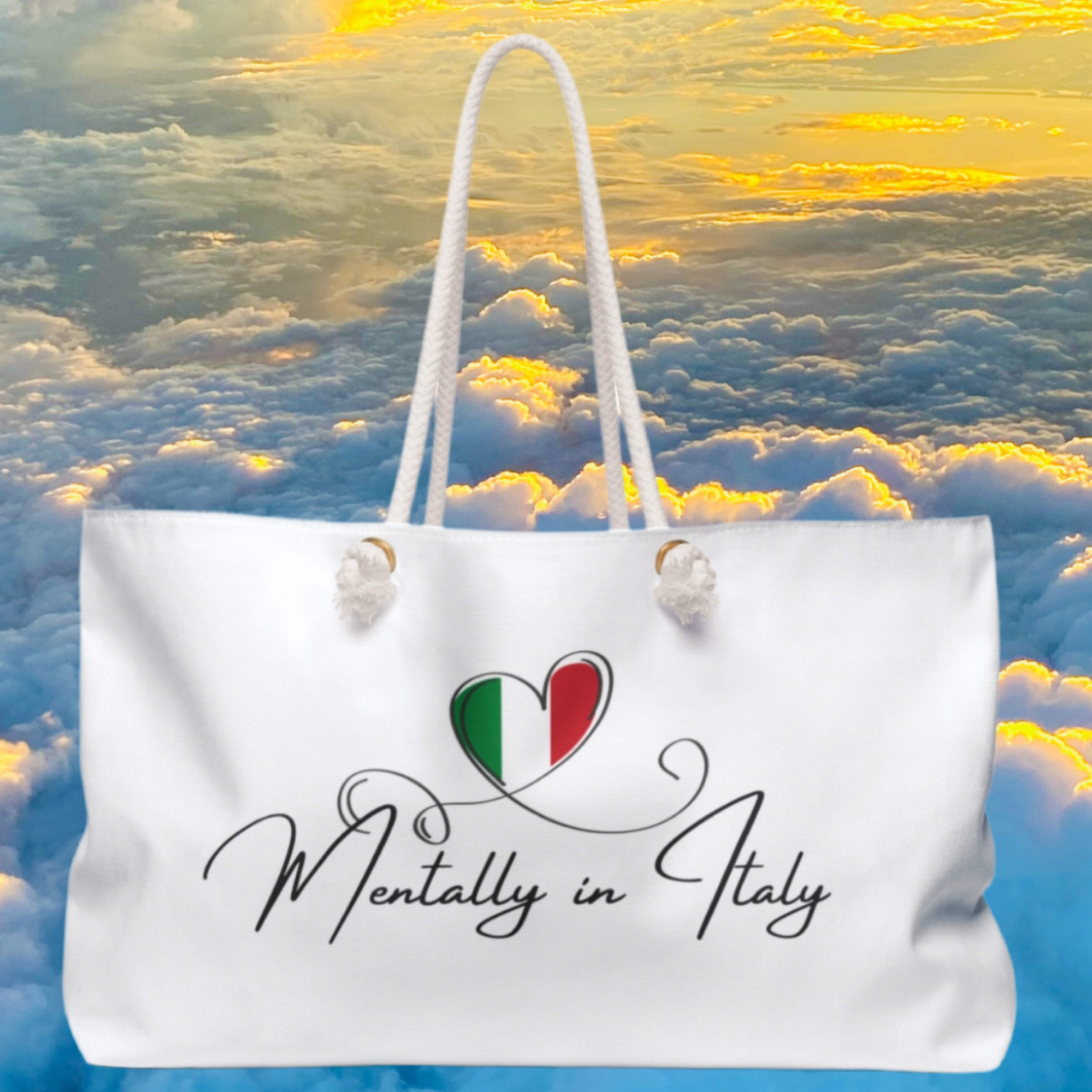 Mentally in Italy Weekender Bag, Personalized with initials, Overnight Bag, Vacation Tote, School Supplies Organizer product thumbnail image Mentally in Italy Weekender Bag, Personalized with initials, Overnight Bag, Vacation Tote, School Supplies Organizer product thumbnail image