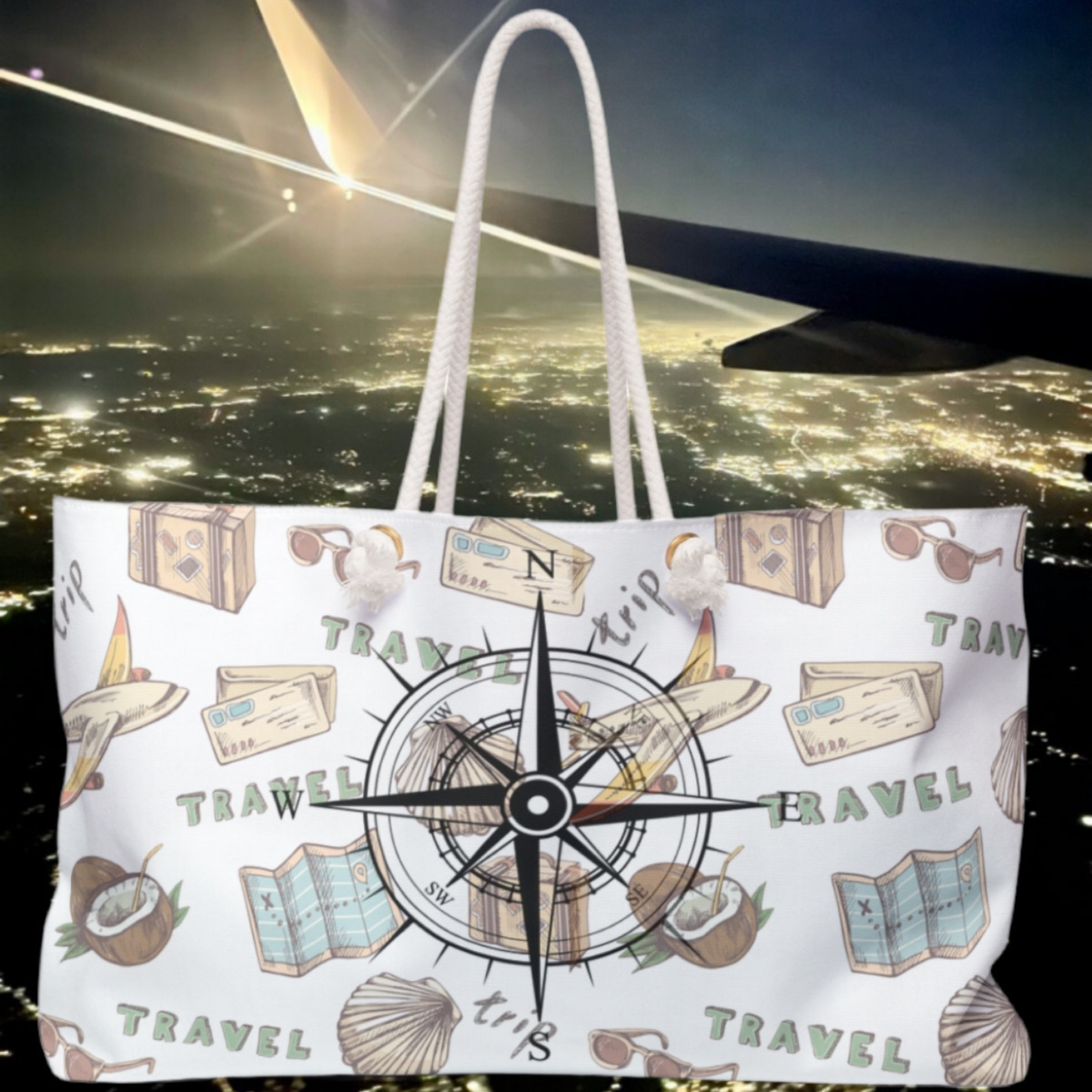 Weekender Bag, Overnight Bag, Vacation Tote. product thumbnail image Weekender Bag, Overnight Bag, Vacation Tote. product thumbnail image