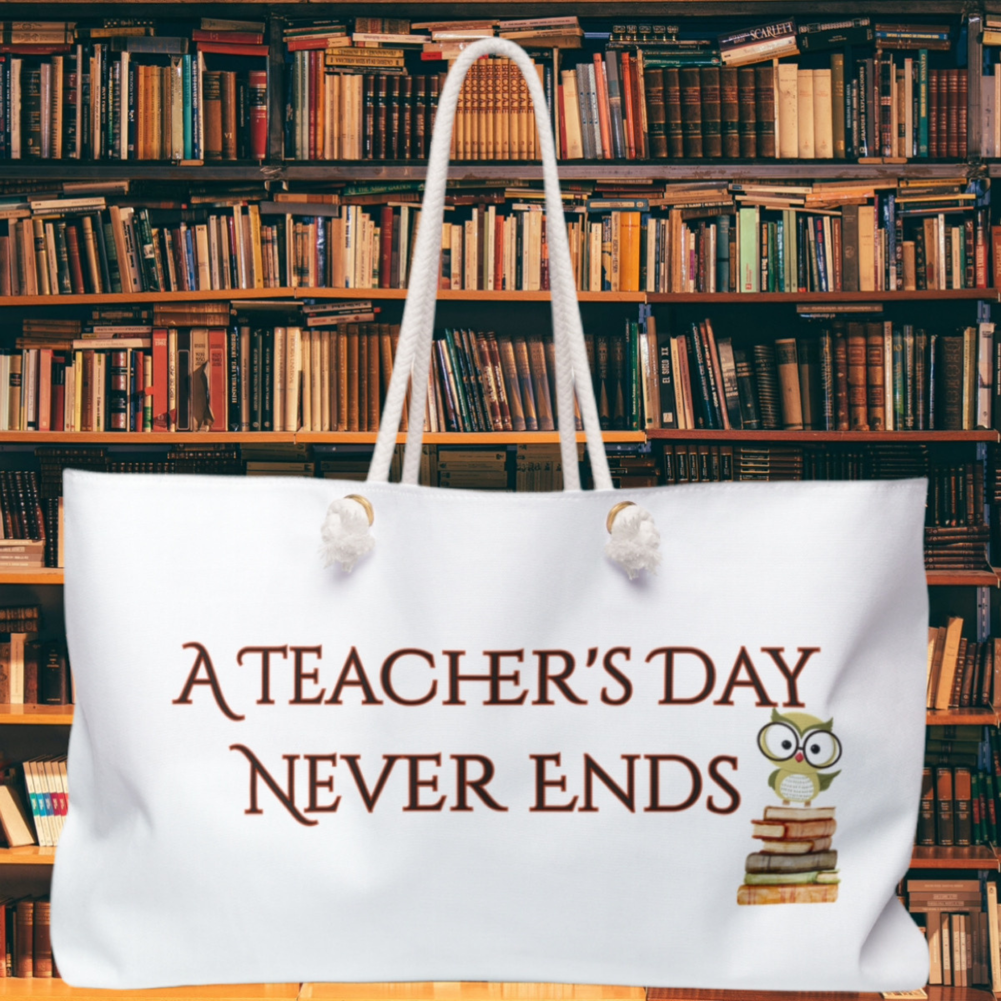 Teacher Weekender Bag, Gift for Educators, Tote for Teacher Appreciation, Overnight Bag, Vacation Tote, School Supplies Organizer product thumbnail image Teacher Weekender Bag, Gift for Educators, Tote for Teacher Appreciation, Overnight Bag, Vacation Tote, School Supplies Organizer product thumbnail image