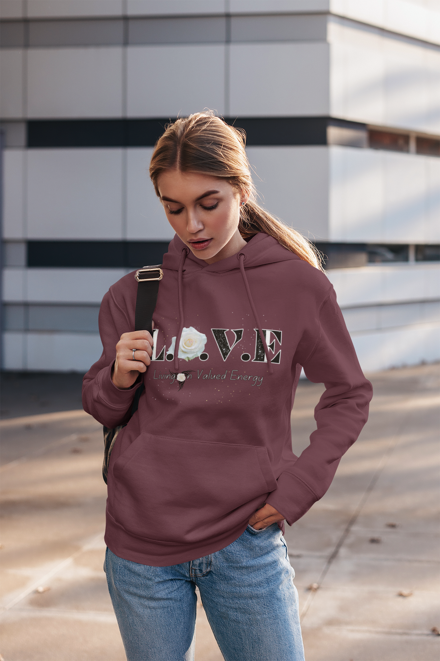 Love Energy Unisex Hoodie, Cozy Hooded Sweatshirt product thumbnail image Love Energy Unisex Hoodie, Cozy Hooded Sweatshirt product thumbnail image