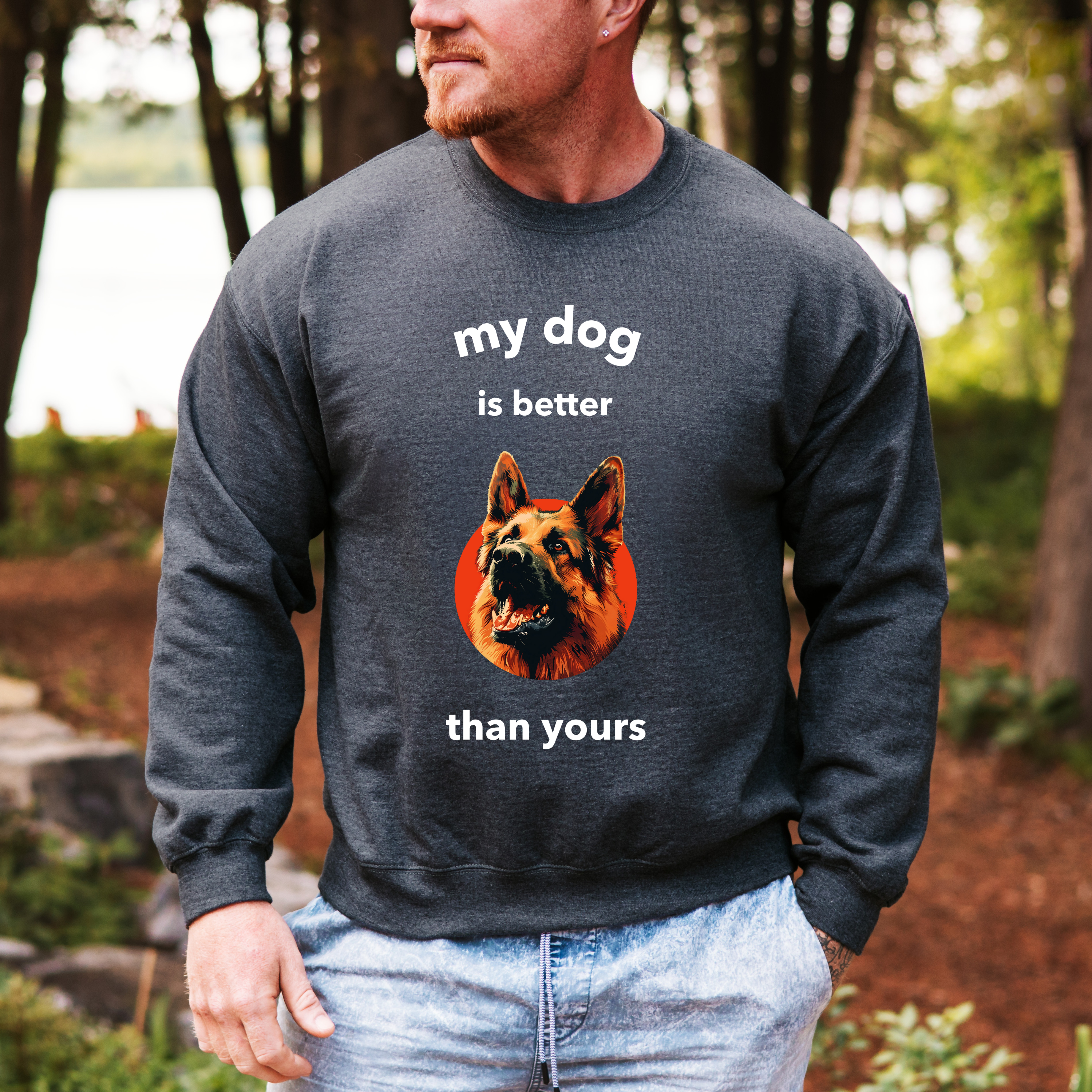 Funny Dog Sweatshirt, German Shepherd Shirt, Dog Dad Sweater, Unisex Crewneck Sweatshirt, Pet Lover Gift, Gift for Dog Owner, GSD Sweatshirt product thumbnail image Funny Dog Sweatshirt, German Shepherd Shirt, Dog Dad Sweater, Unisex Crewneck Sweatshirt, Pet Lover Gift, Gift for Dog Owner, GSD Sweatshirt product thumbnail image