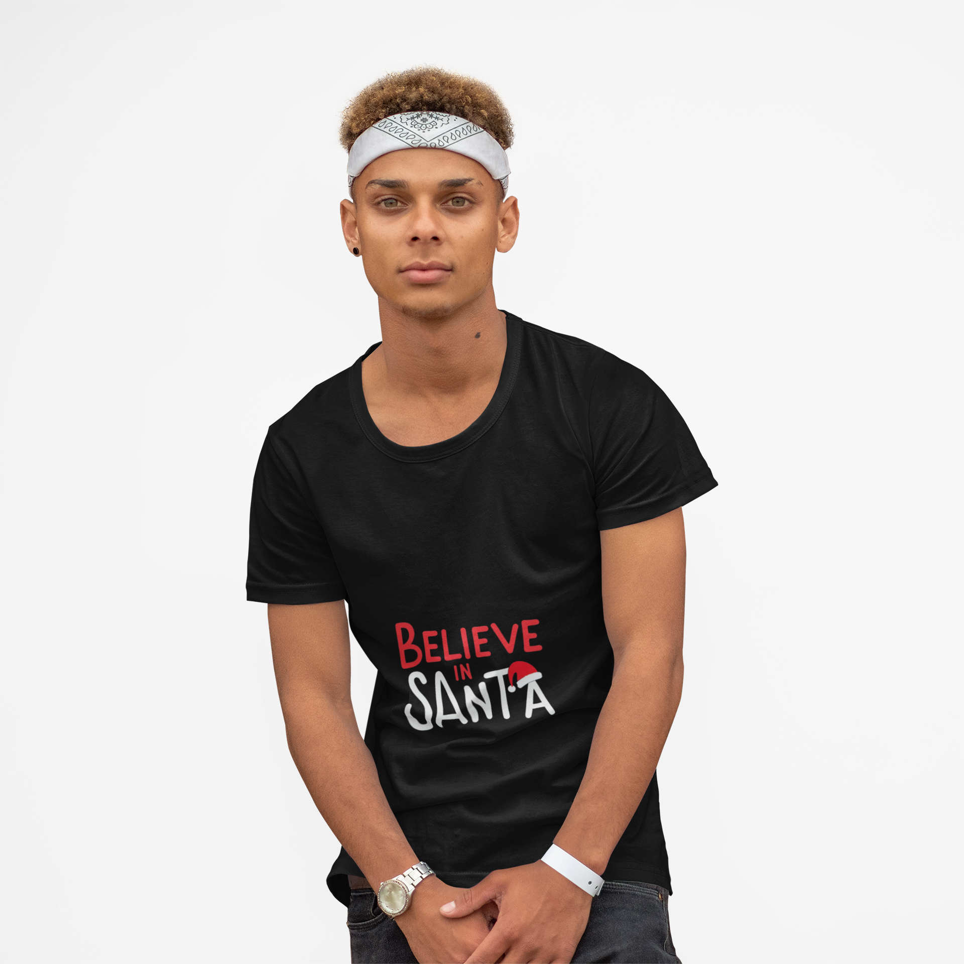 Christmas Graphic Tee - Believe in Santa T-Shirt product thumbnail image