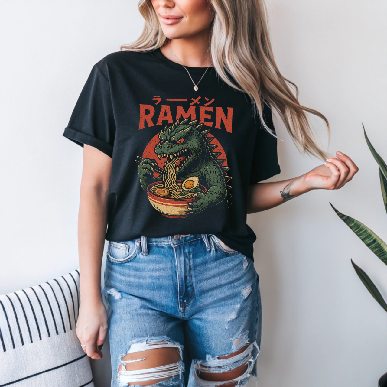 Ramenzilla - Unisex T-Shirt product thumbnail image Ramenzilla - Unisex T-Shirt product thumbnail image