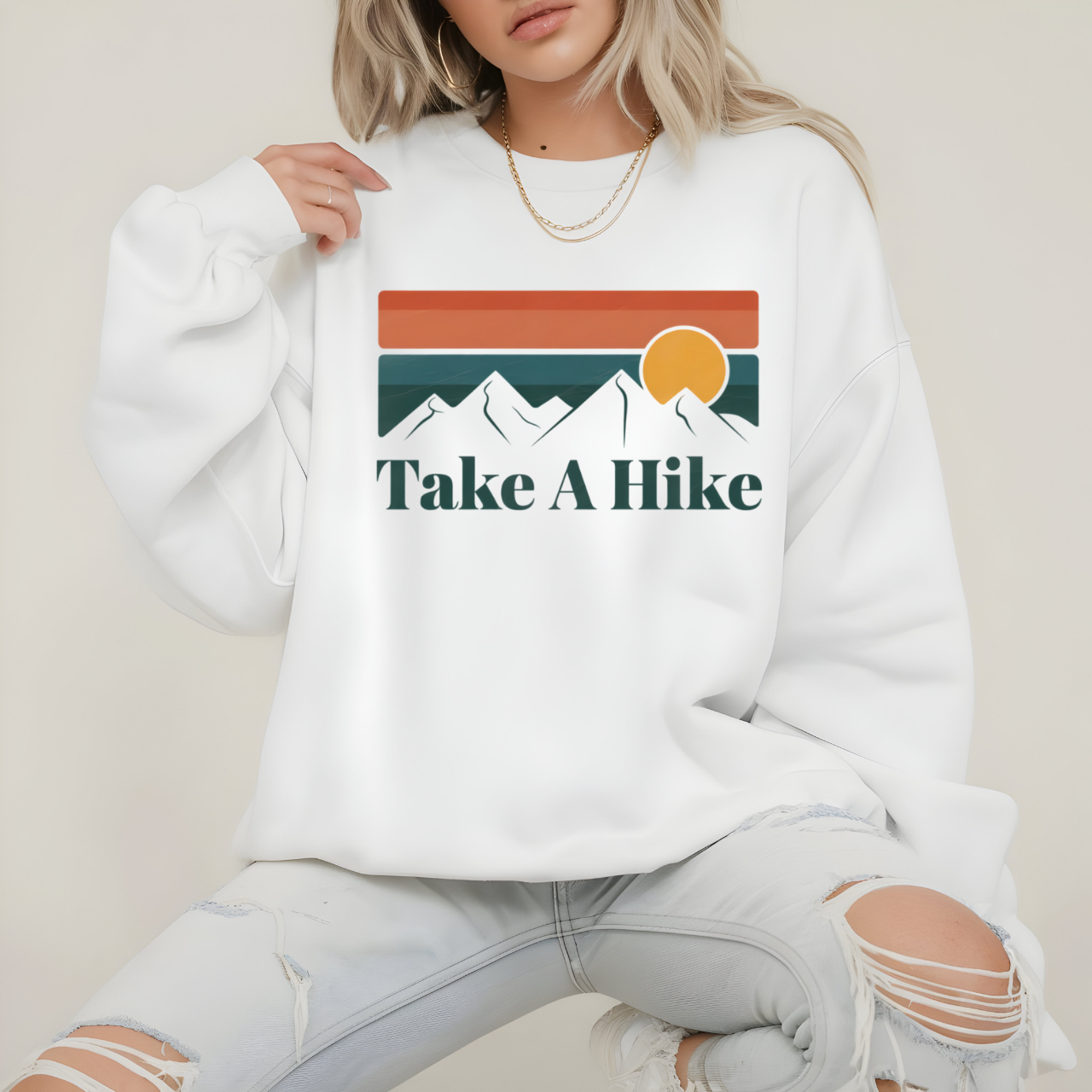 Take A Hike Sweatshirt - Unisex Gildan 18000 by Sharp Tongue Studio Take A Hike Sweatshirt - Unisex Gildan 18000 by Sharp Tongue Studio
