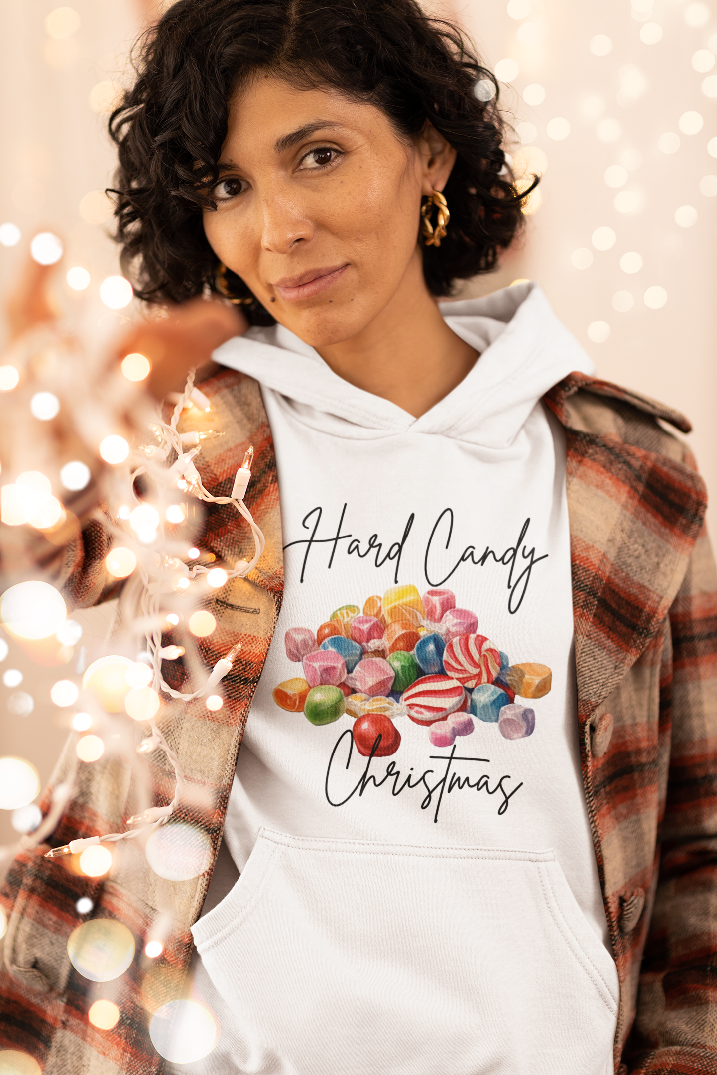 Hard Candy Christmas Womens Fleece Hoodie, Holidays, Movie Nights, Relaxing at Home product thumbnail image