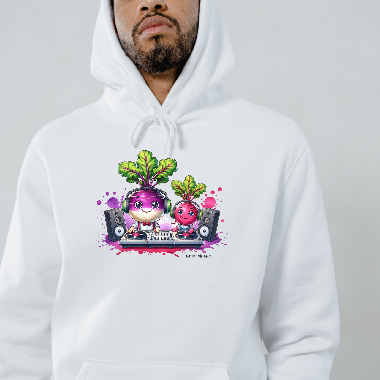Turnup The Beet Hoodie - Funky Veggie Hoodie by Sharp Tongue Studio