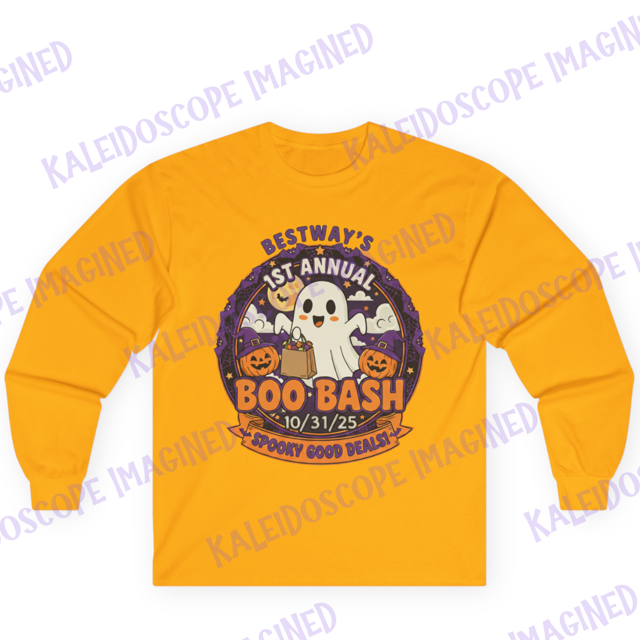 Halloween Boo Bash Long Sleeve Tee | Spooky Party Shirt, Fall Fashion, Ghostly Event Wear, Halloween Gift, Unisex Shirt product thumbnail image
