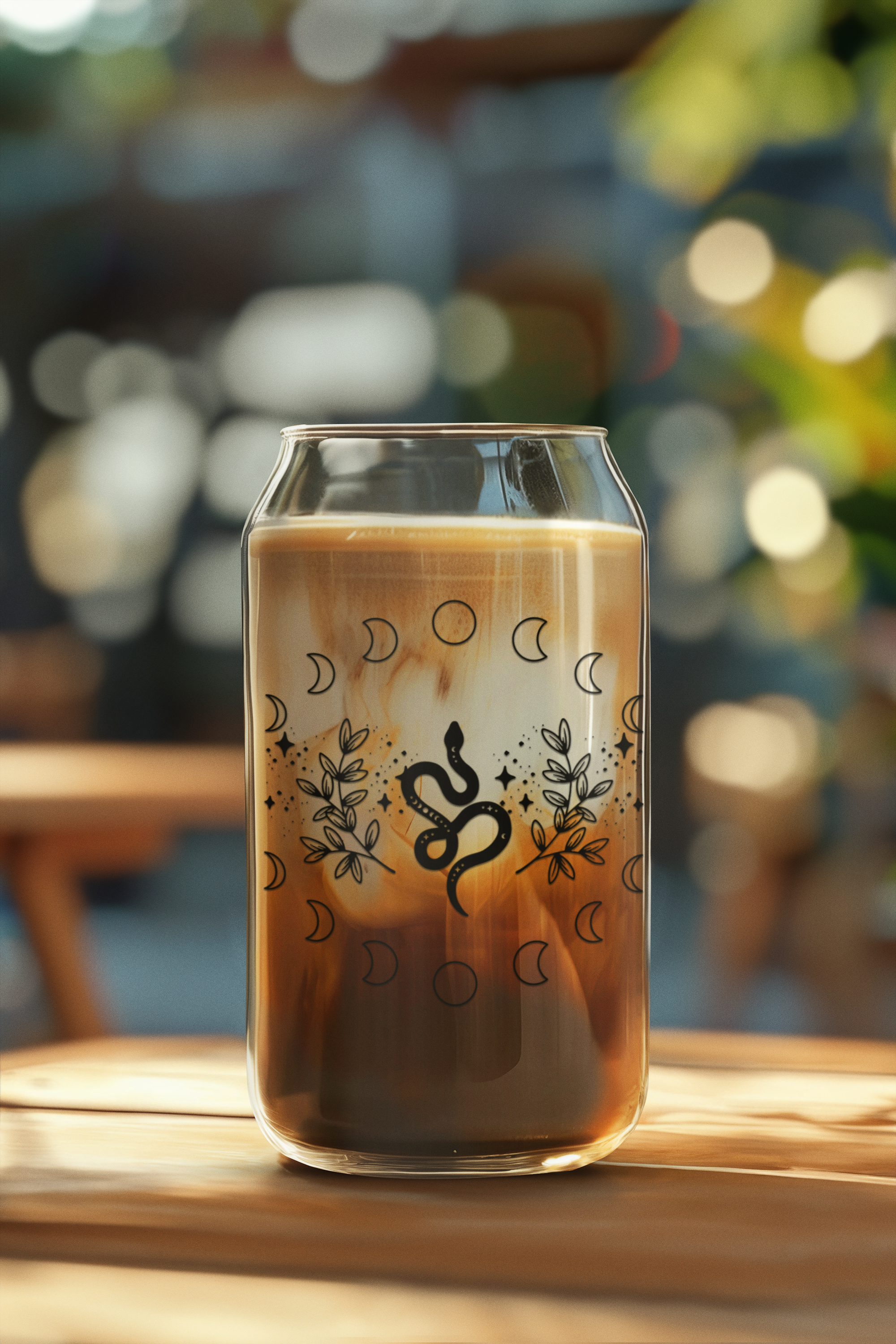 Celestial Snake 16oz Glass Cup