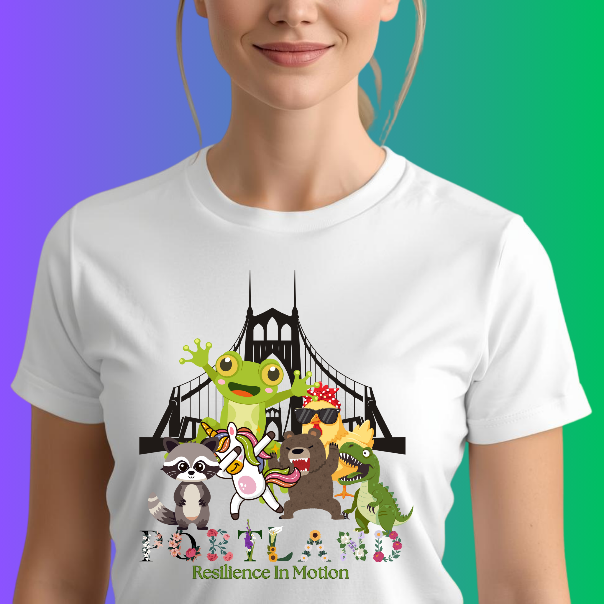 Portland  Resilience in Motion Graphic Tee, Unisex Shirt, Nature Lovers Gift, City Pride Apparel, Casual Wear, Travel Souvenir product thumbnail image