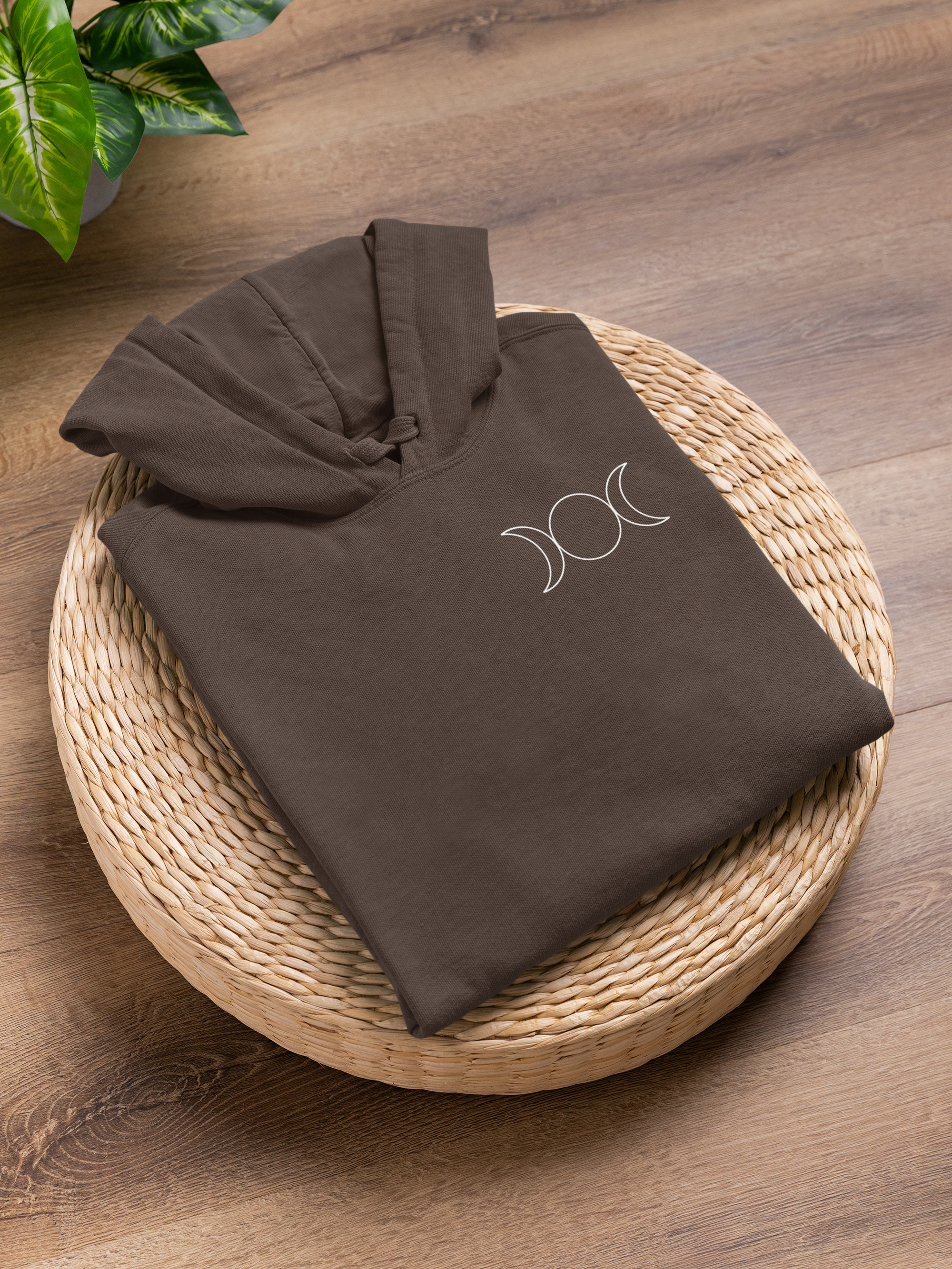 Triple Goddess Embroidered Hoodie - White Stitch Triple Goddess Embroidered Hoodie - White Stitch