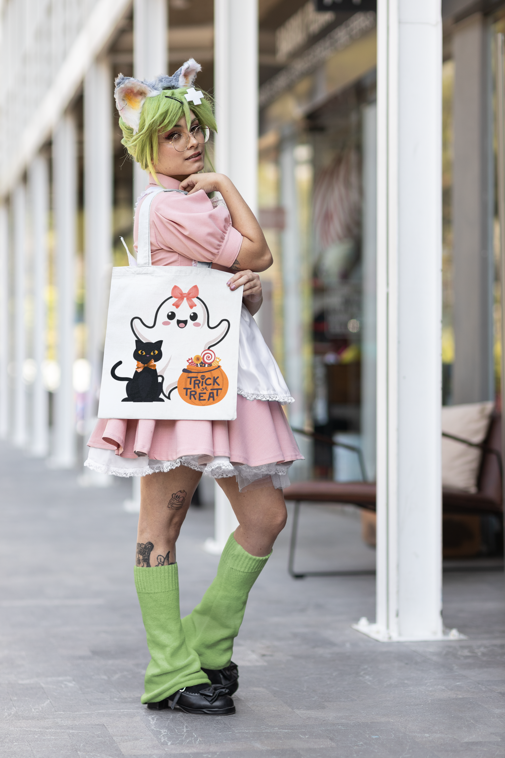 Halloween Ghost & Cat Tote Bag, Trick or Treat Bag, Fall Shopper, Spooky Style, Gift for Cat Lovers, Autumn Accessory product thumbnail image Halloween Ghost & Cat Tote Bag, Trick or Treat Bag, Fall Shopper, Spooky Style, Gift for Cat Lovers, Autumn Accessory product thumbnail image