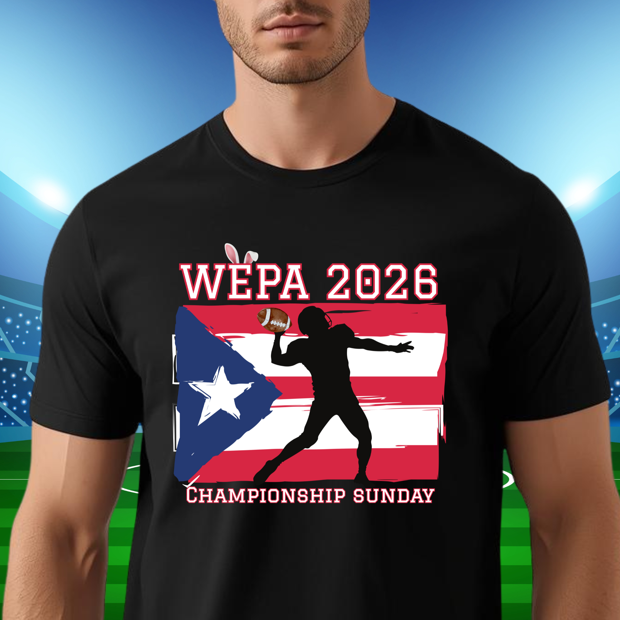 Football Championship Sunday Themed Unisex Jersey Tee, Super Bowl 2026:  Football Fan Shirt, Game Day Apparel, Sports Gift, Casual Tee product thumbnail image