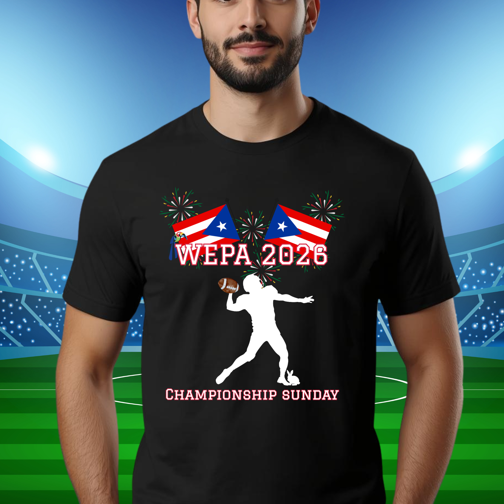 Football Championship Sunday Themed Unisex Jersey Tee, Super Bowl 2026:  Football Fan Shirt, Game Day Apparel, Sports Gift, Casual Tee product thumbnail image