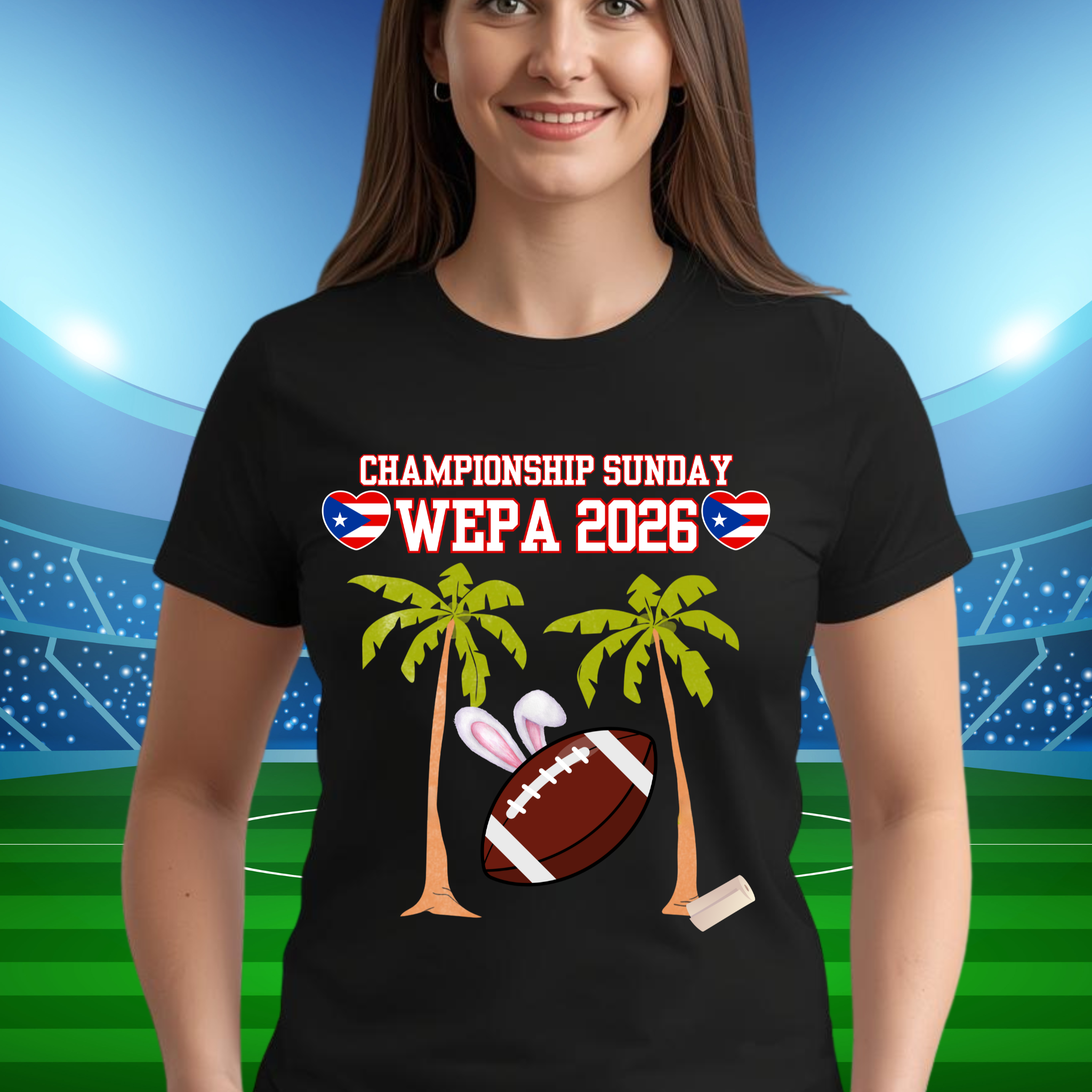 Football Championship Sunday Themed Unisex Jersey Tee, Super Bowl 2026: Boricua &amp; Loud Football Fan Shirt, Game Day Apparel, Sports Gift, Casual Tee product thumbnail image