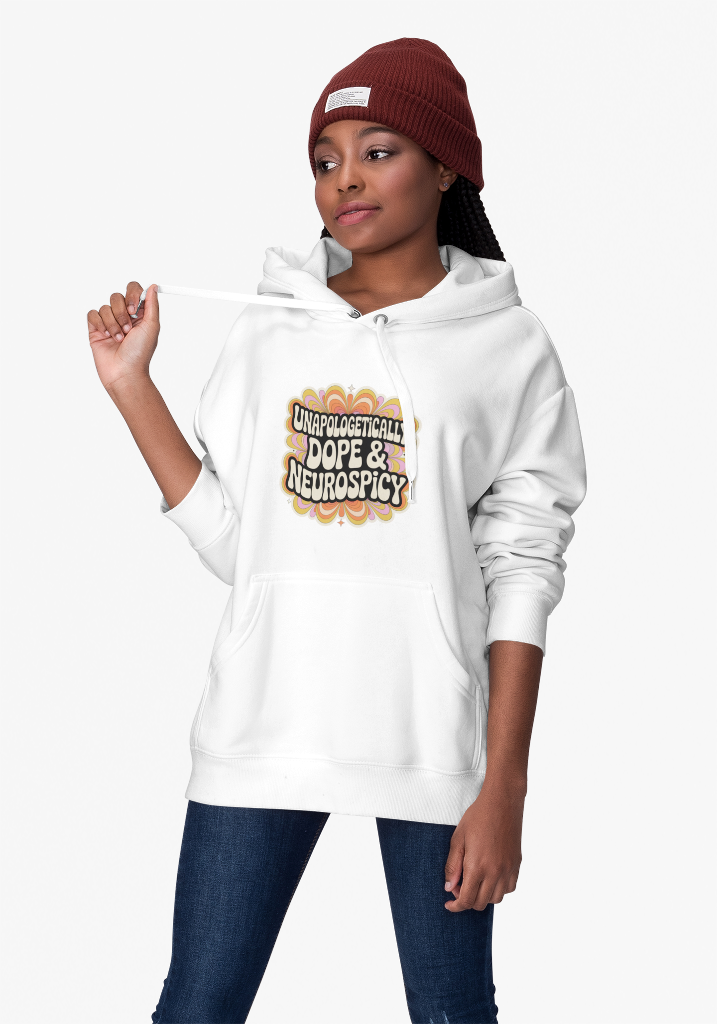 Unapologetically Dope & Neurospicy Retro Hoodie — Cozy Bold Groovy Statement product thumbnail image Unapologetically Dope & Neurospicy Retro Hoodie — Cozy Bold Groovy Statement product thumbnail image