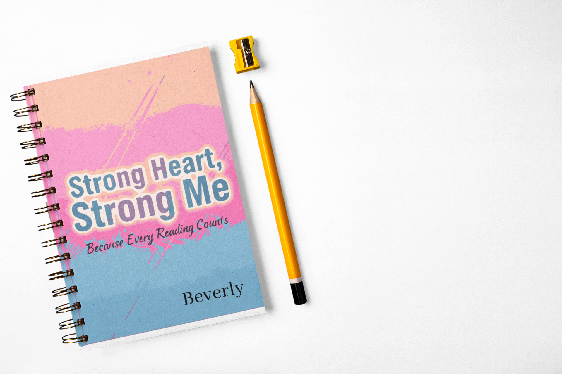 Inspirational Spiral Notebook - Strong Heart, Strong Me, Journal, Sketchbook, Back to School, Gift for Students, Motivational Stationery product thumbnail image Inspirational Spiral Notebook - Strong Heart, Strong Me, Journal, Sketchbook, Back to School, Gift for Students, Motivational Stationery product thumbnail image