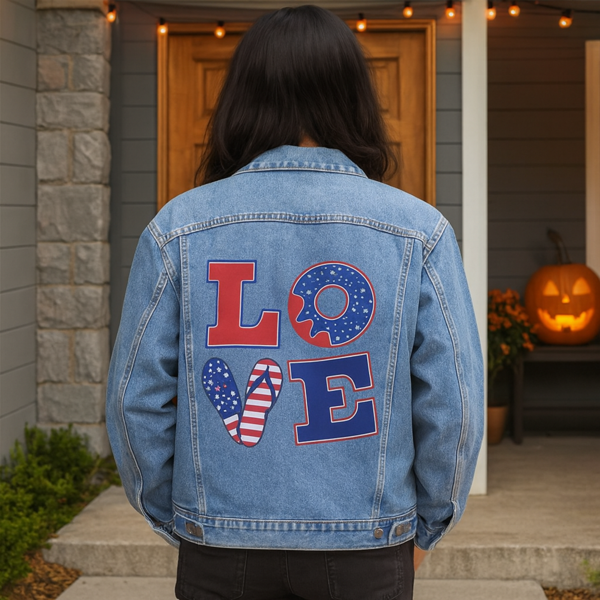 Patriotic LOVE Denim Jacket | Mens Retro Lapel Jean Jacket | Fall Fashion Gift | USA Pride Outerwear | Christmas Gift for Him product thumbnail image Patriotic LOVE Denim Jacket | Mens Retro Lapel Jean Jacket | Fall Fashion Gift | USA Pride Outerwear | Christmas Gift for Him product thumbnail image
