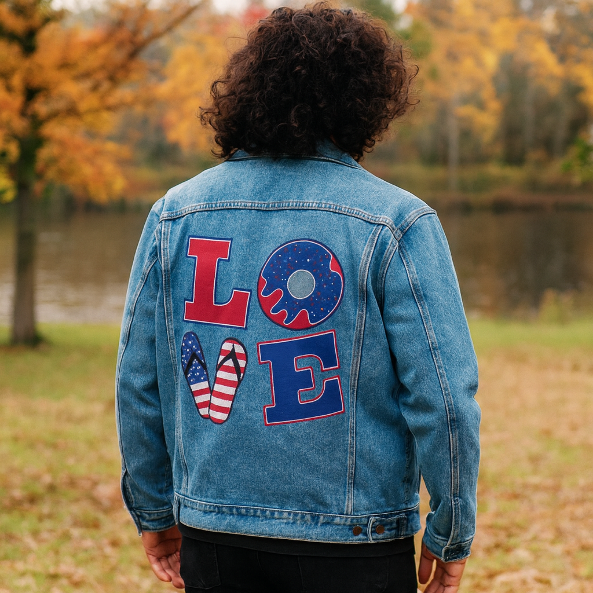 Patriotic LOVE Denim Jacket | Mens Retro Lapel Jean Jacket | Fall Fashion Gift | USA Pride Outerwear | Christmas Gift for Him product thumbnail image Patriotic LOVE Denim Jacket | Mens Retro Lapel Jean Jacket | Fall Fashion Gift | USA Pride Outerwear | Christmas Gift for Him product thumbnail image