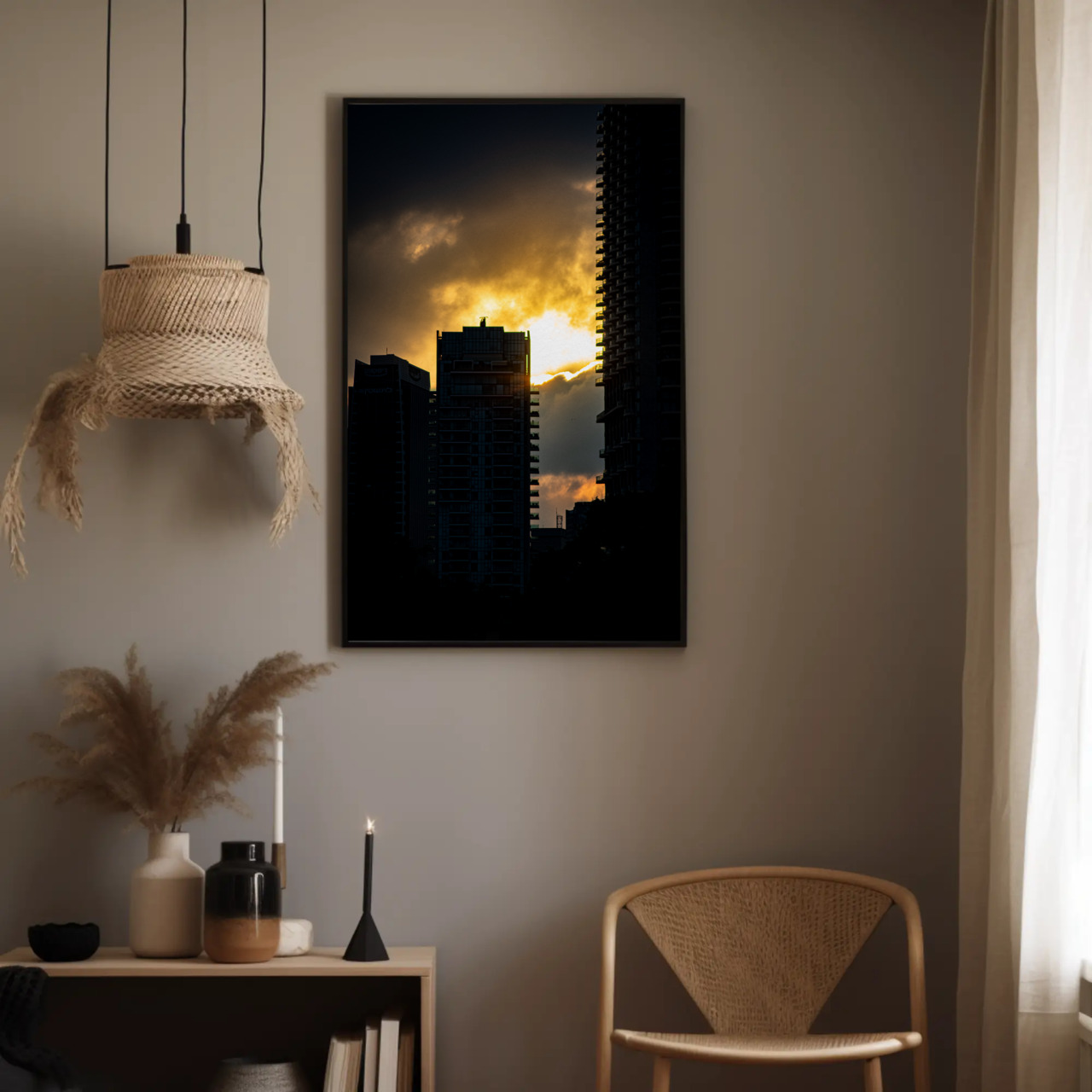 Modern Urban Sunset Fine Art Print, Wall Decor, Framed Art, Gift Idea, Home Decoration, Minimalist Art product thumbnail image