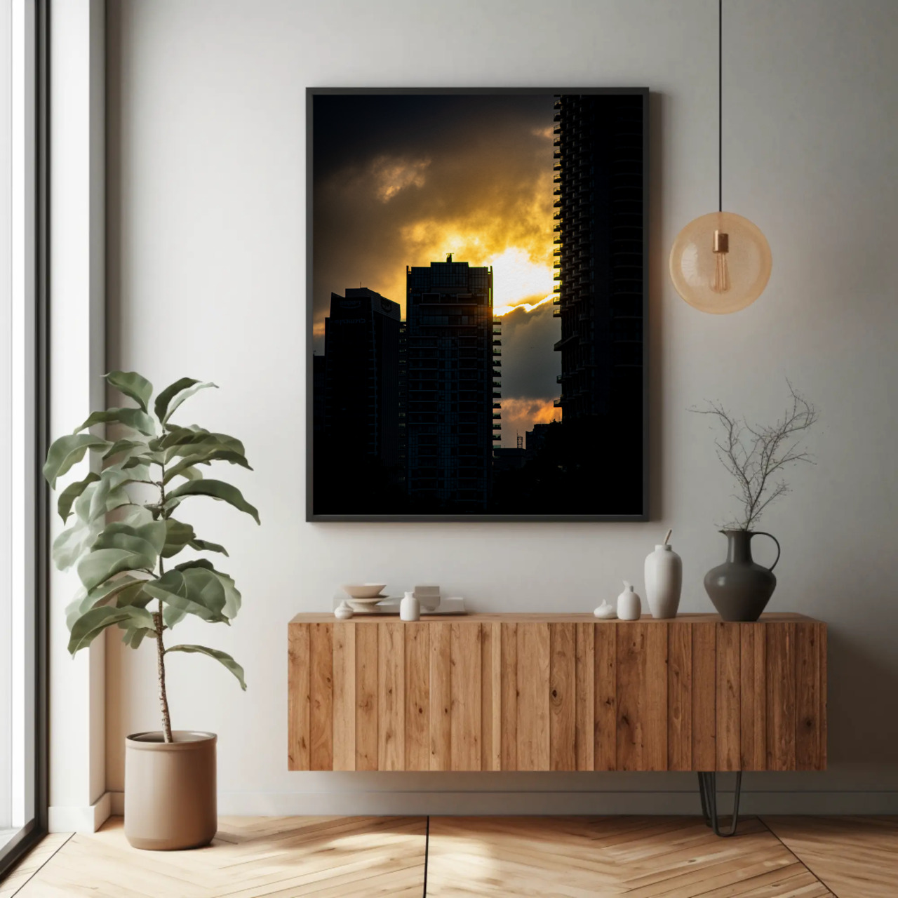 Modern Urban Sunset Fine Art Print, Wall Decor, Framed Art, Gift Idea, Home Decoration, Minimalist Art product thumbnail image Modern Urban Sunset Fine Art Print, Wall Decor, Framed Art, Gift Idea, Home Decoration, Minimalist Art product thumbnail image