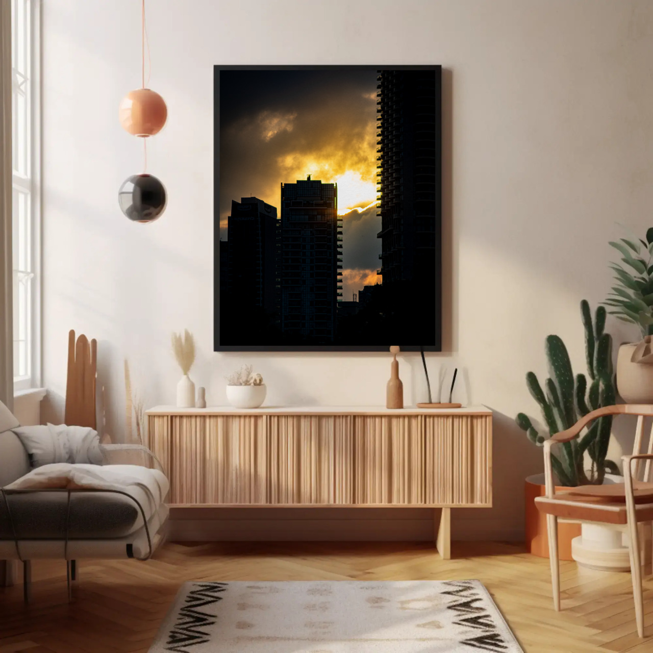 Modern Urban Sunset Fine Art Print, Wall Decor, Framed Art, Gift Idea, Home Decoration, Minimalist Art product thumbnail image