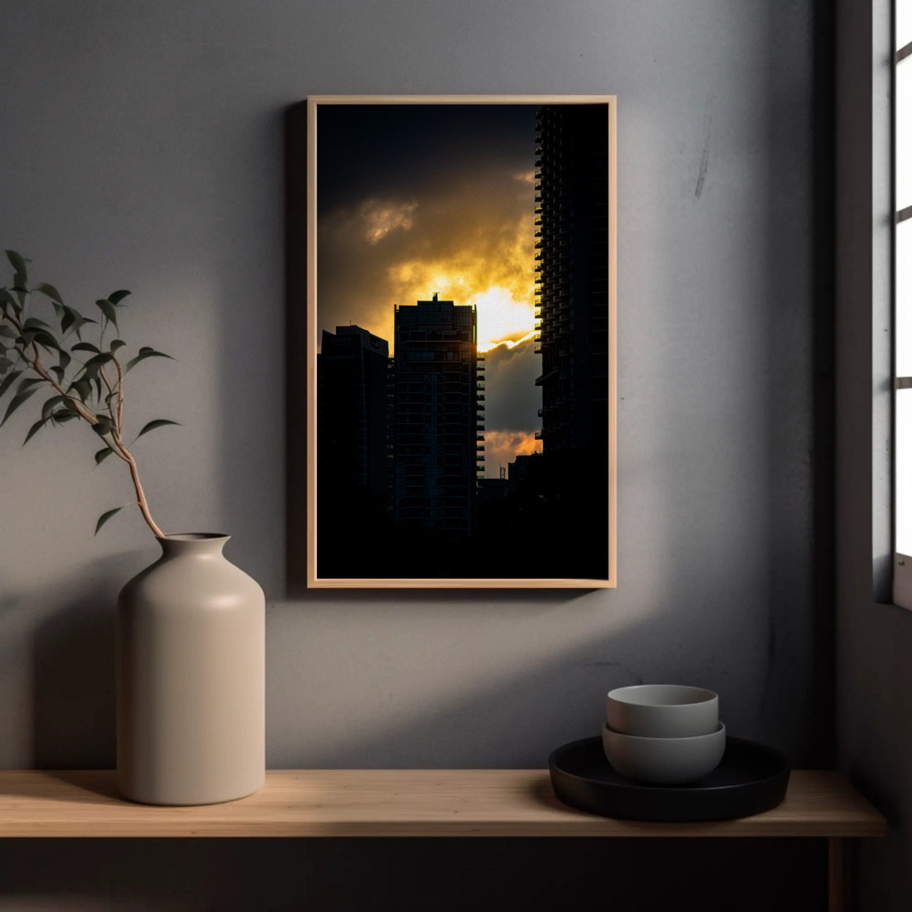 Modern Urban Sunset Fine Art Print, Wall Decor, Framed Art, Gift Idea, Home Decoration, Minimalist Art product thumbnail image