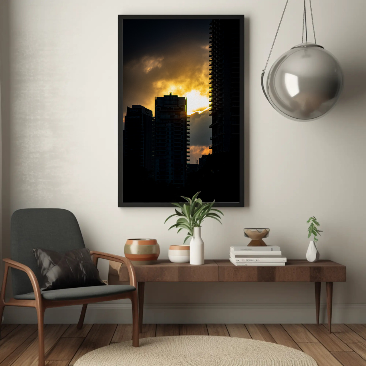 Modern Urban Sunset Fine Art Print, Wall Decor, Framed Art, Gift Idea, Home Decoration, Minimalist Art product thumbnail image