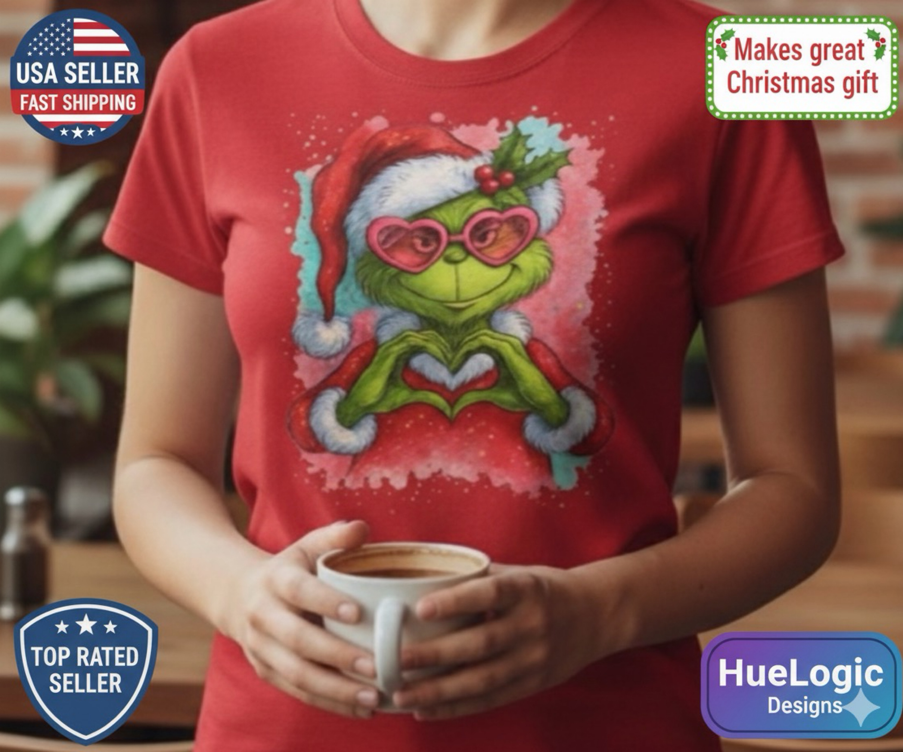 Grinch Love Unisex T-Shirt  Christmas Tee  Holiday Gift Shirt Men &amp; Women product thumbnail image