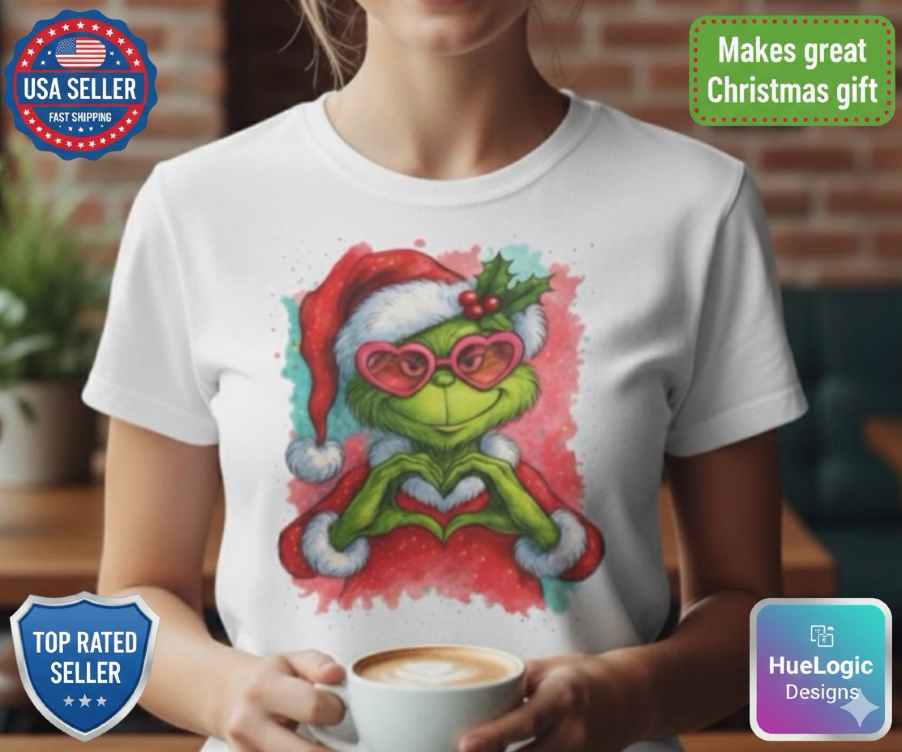 Grinch Love Unisex T-Shirt  Christmas Tee  Holiday Gift Shirt Men &amp; Women