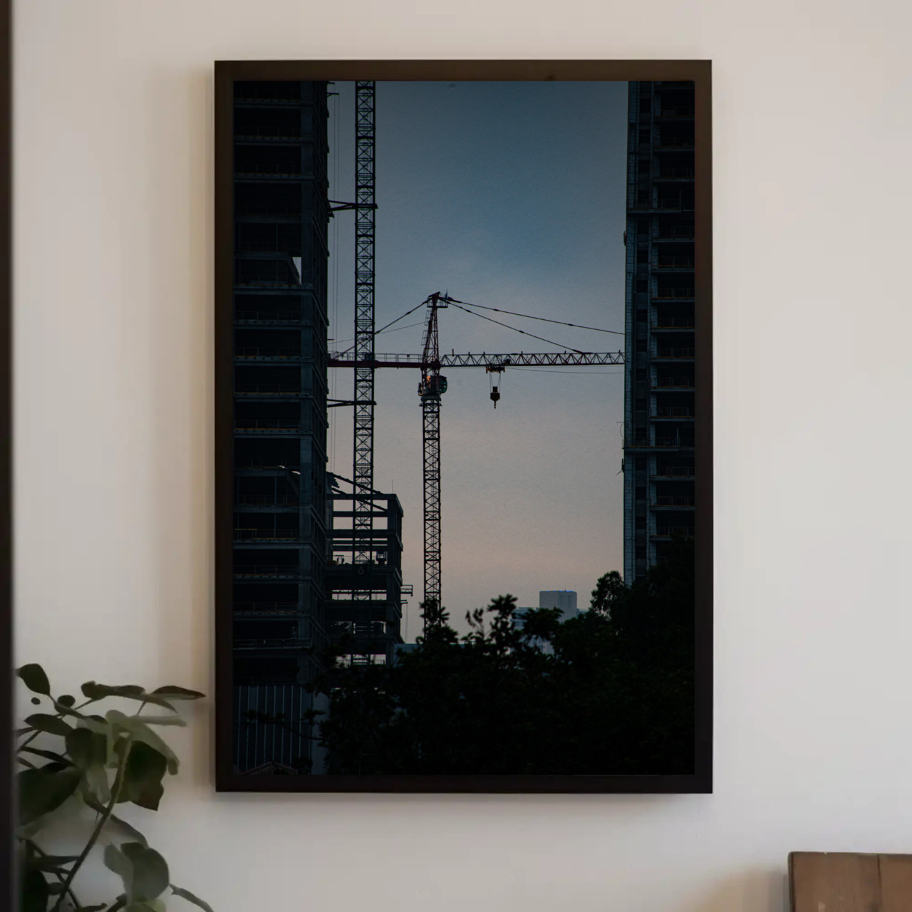 Urban Construction Fine Art Print, Passepartout Framed Art, Wall Decor for Creative Spaces, Gift for Architecture Lovers, Modern Home Art product thumbnail image