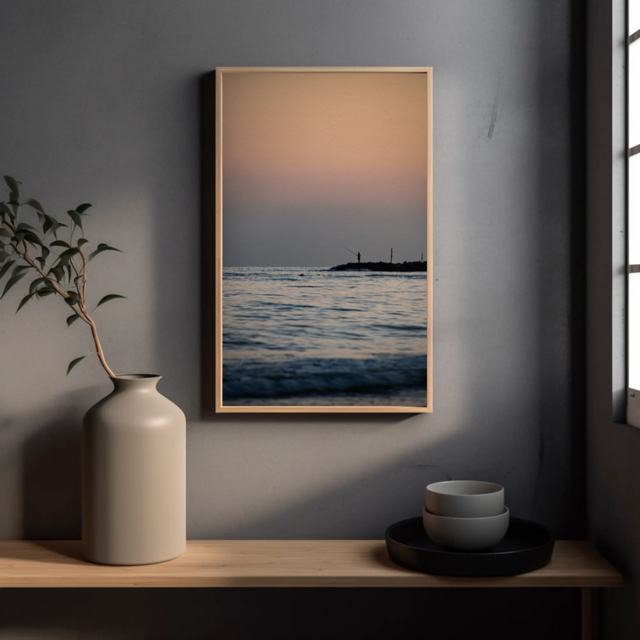 Framed Ocean Art Prints, Serene Coastal Photography, Beach Decor, Minimalist Wall Art, Perfect Gift for Nature Lovers