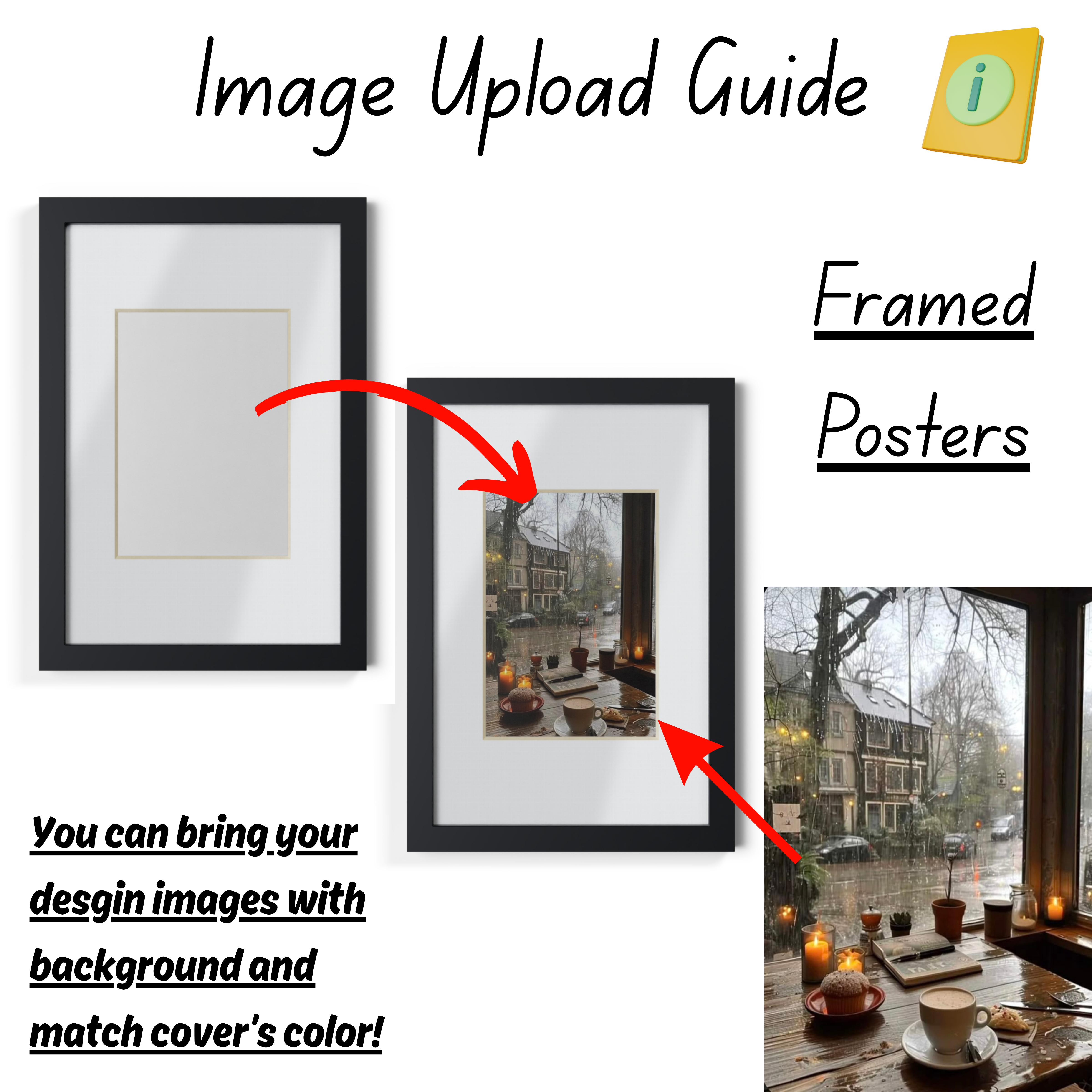 Personalized Black Framed Posters, Vertical &amp; Horizontal Designs, Home Decor, Cozy Accessory, Photo Frames, Living Room, Office, Custom Gift Ideas product thumbnail image