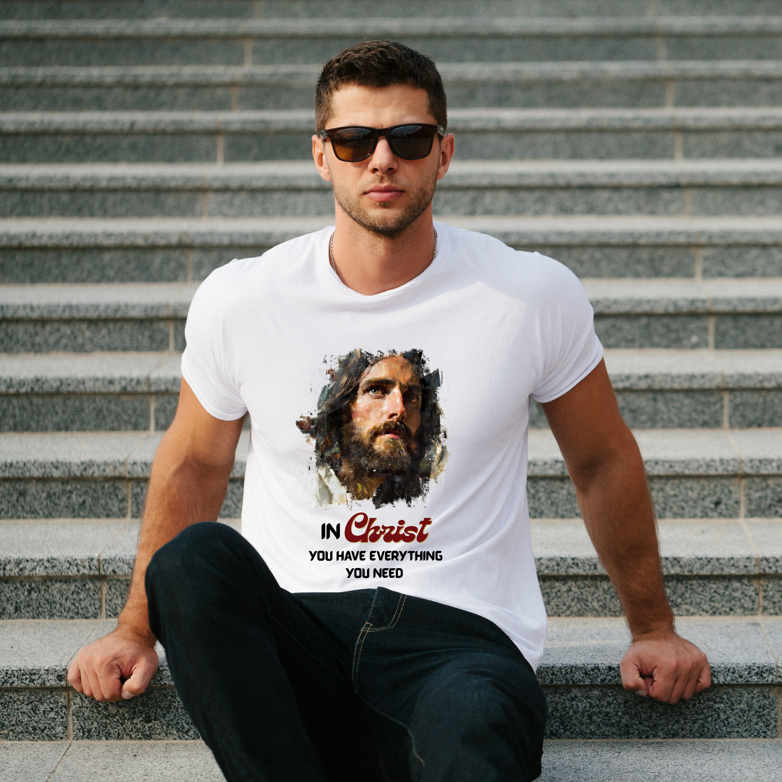 Jesus T-Shirt – “In Christ You Have Everything You Need”, Inspirational Christian Unisex Tee, Bible Verse Faith Apparel, Religious Gift for Men & Women product thumbnail image Jesus T-Shirt – “In Christ You Have Everything You Need”, Inspirational Christian Unisex Tee, Bible Verse Faith Apparel, Religious Gift for Men & Women product thumbnail image
