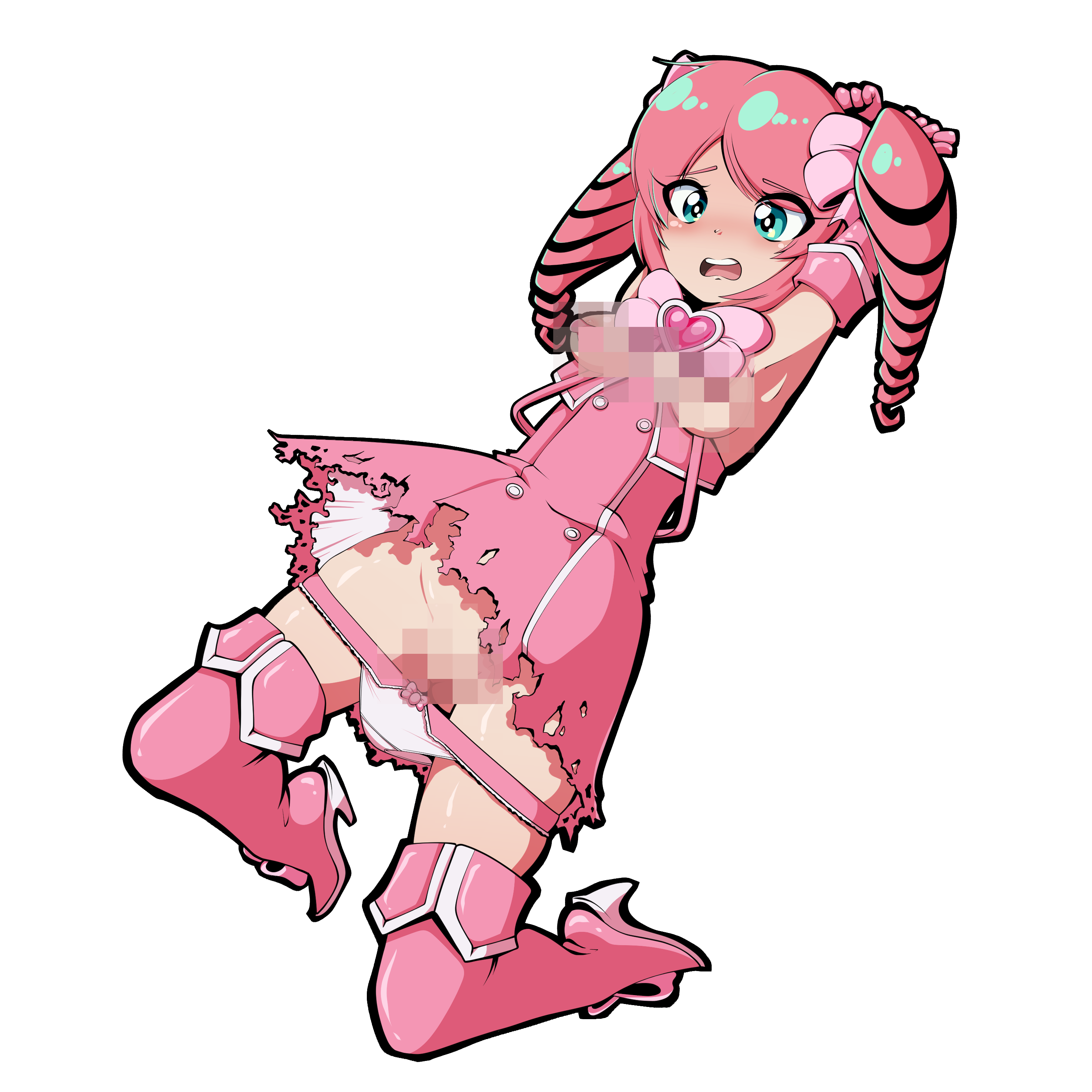 Pink magical girl in trouble - Pinup Sticker product thumbnail image Pink magical girl in trouble - Pinup Sticker product thumbnail image
