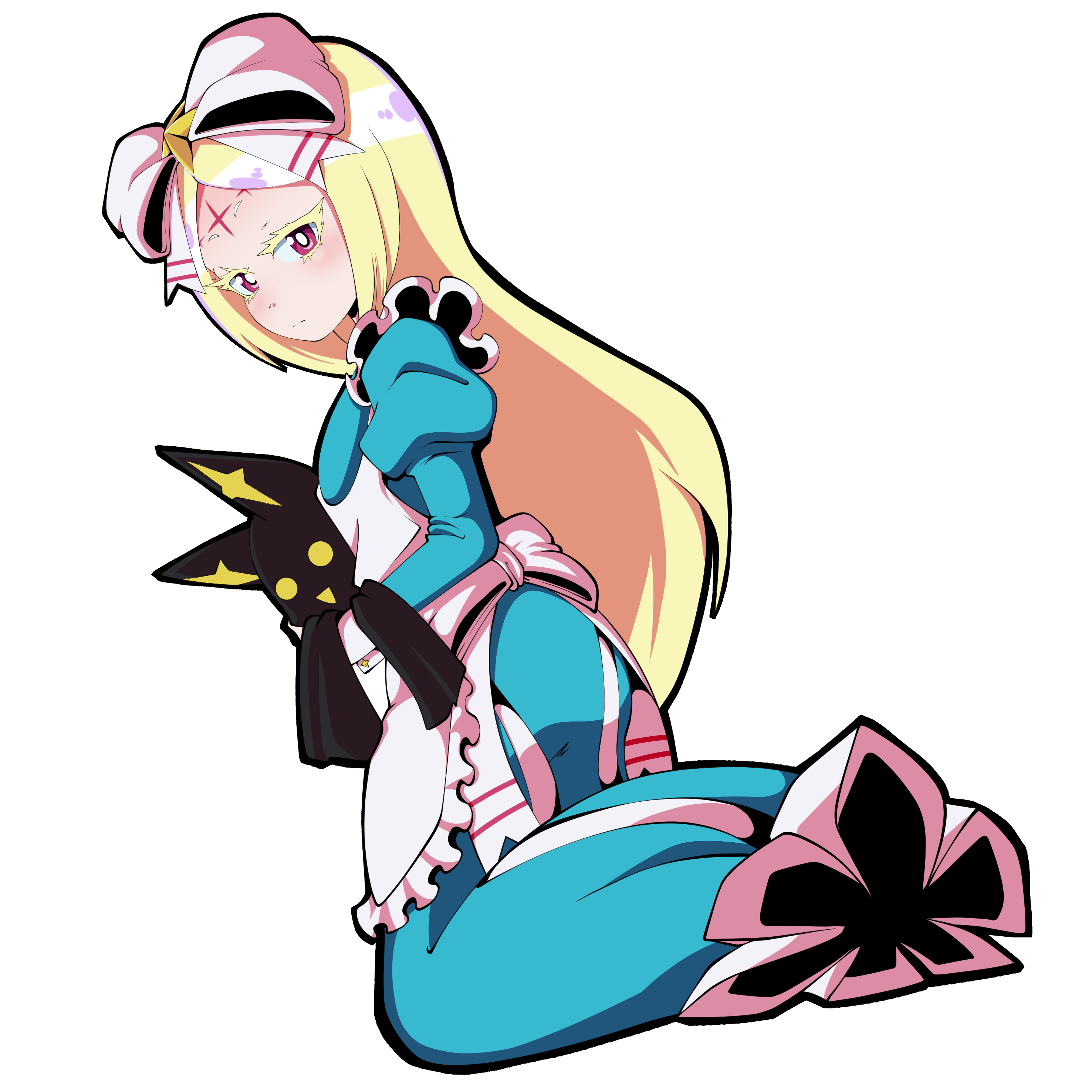 Blonde Girl and her toy - Sticker Blonde Girl and her toy - Sticker