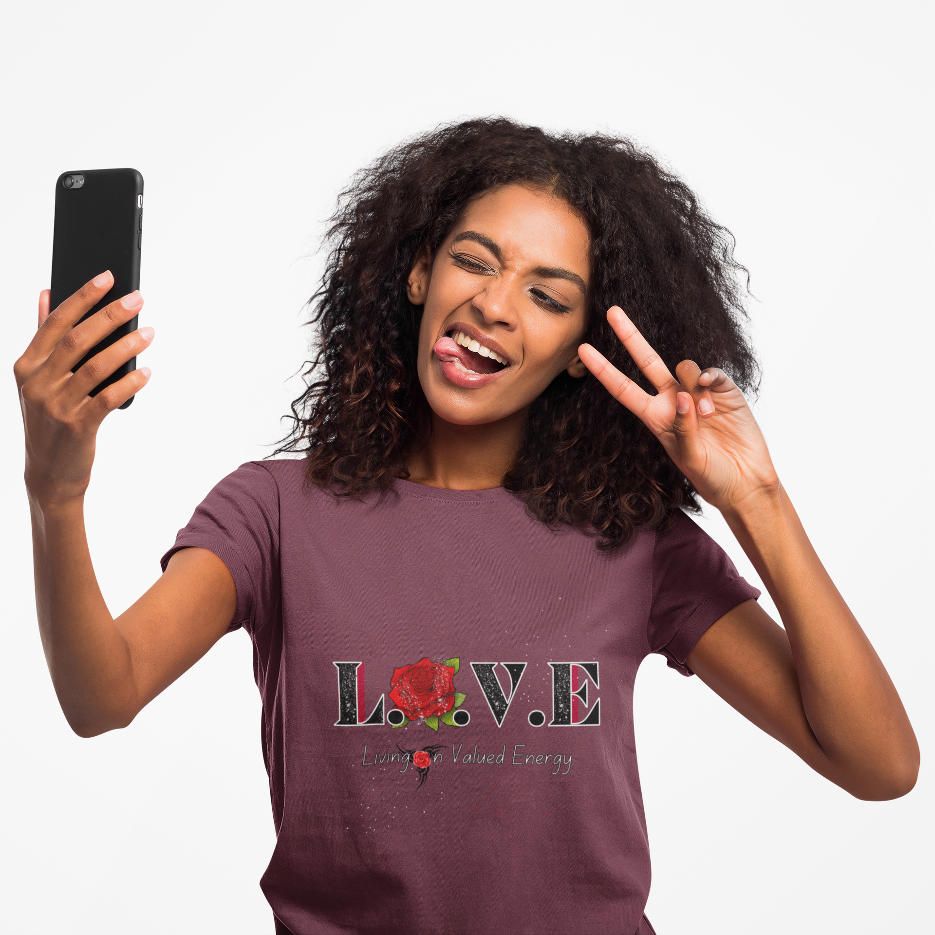 Love Rose Graphic Tee, Unisex T-shirt (Living On Value Energy) product thumbnail image