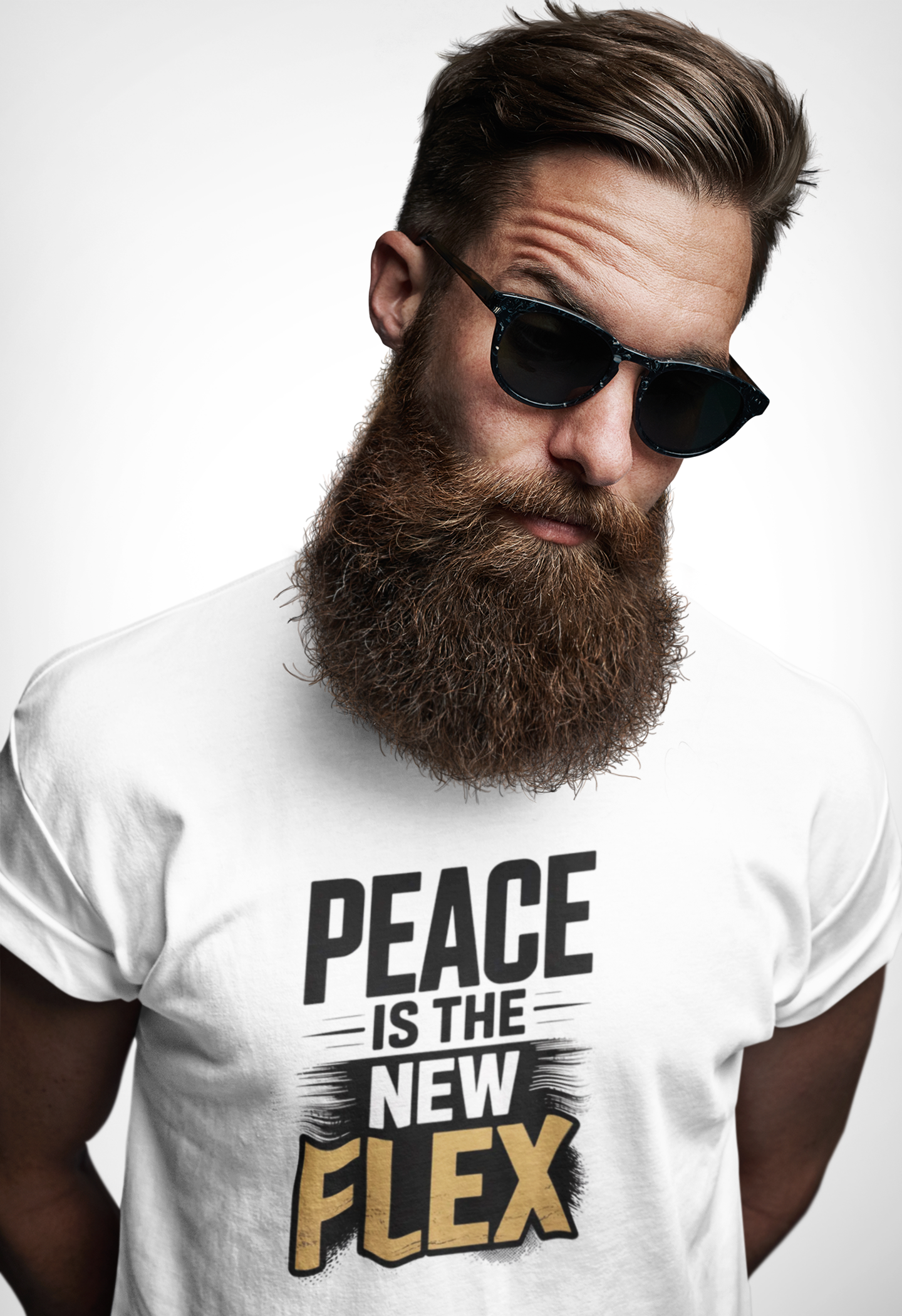 Peace is the New Flex Unisex Heavy Cotton Tee product thumbnail image