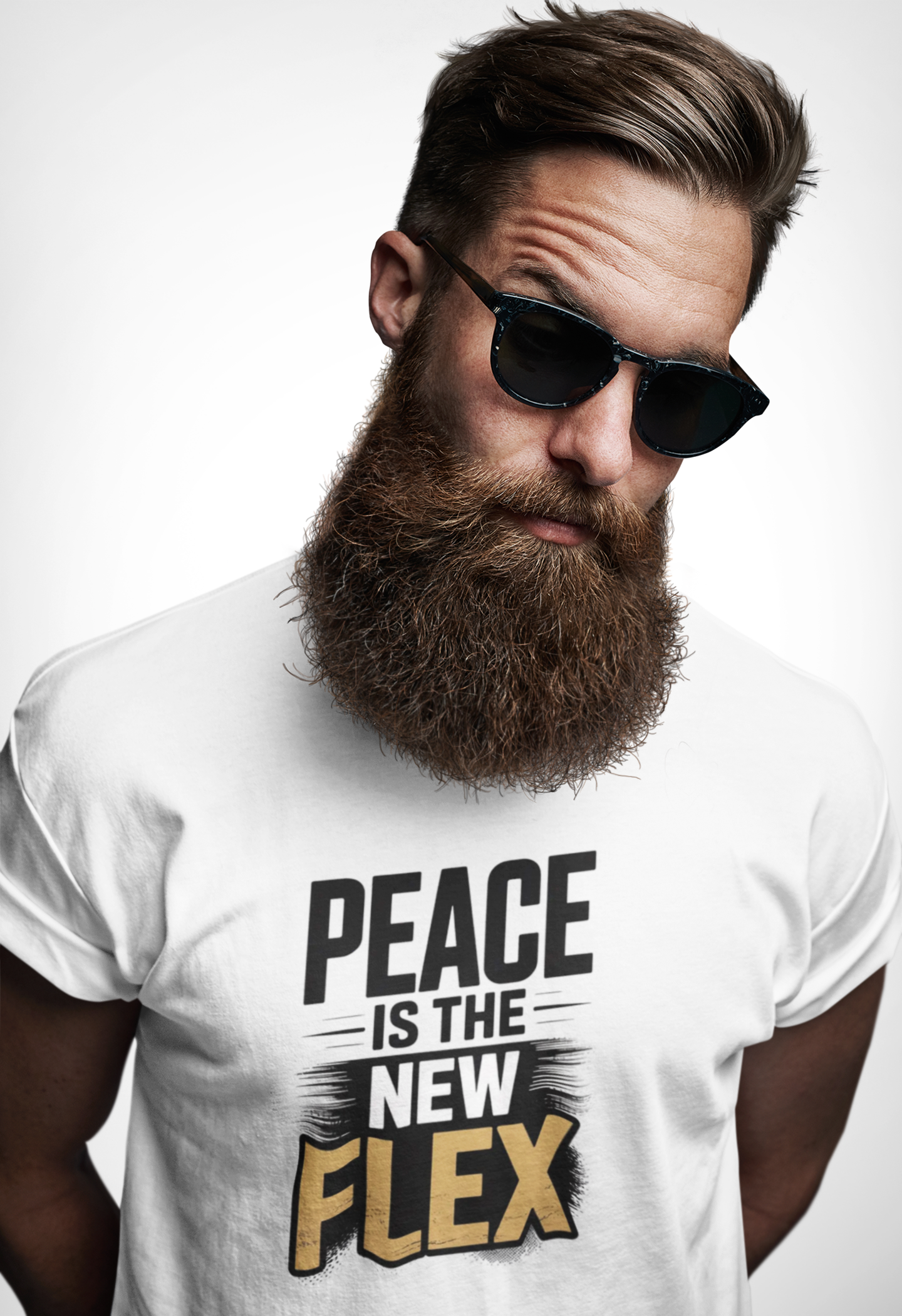 Peace is the New Flex Unisex Heavy Cotton Tee product thumbnail image