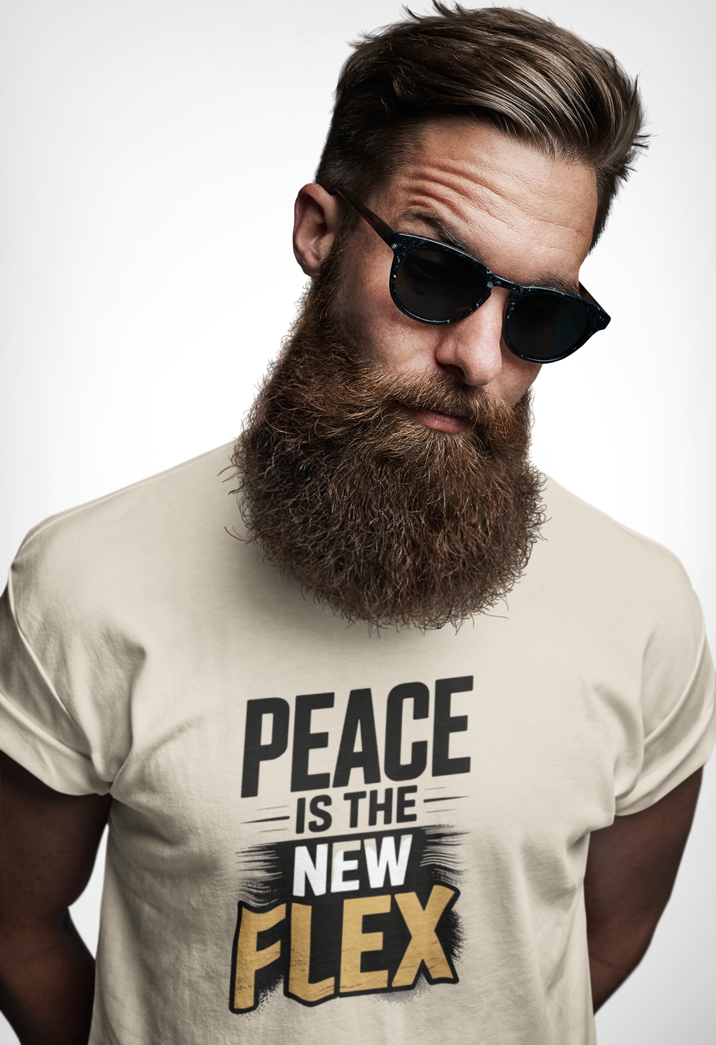 Peace is the New Flex Unisex Heavy Cotton Tee product thumbnail image