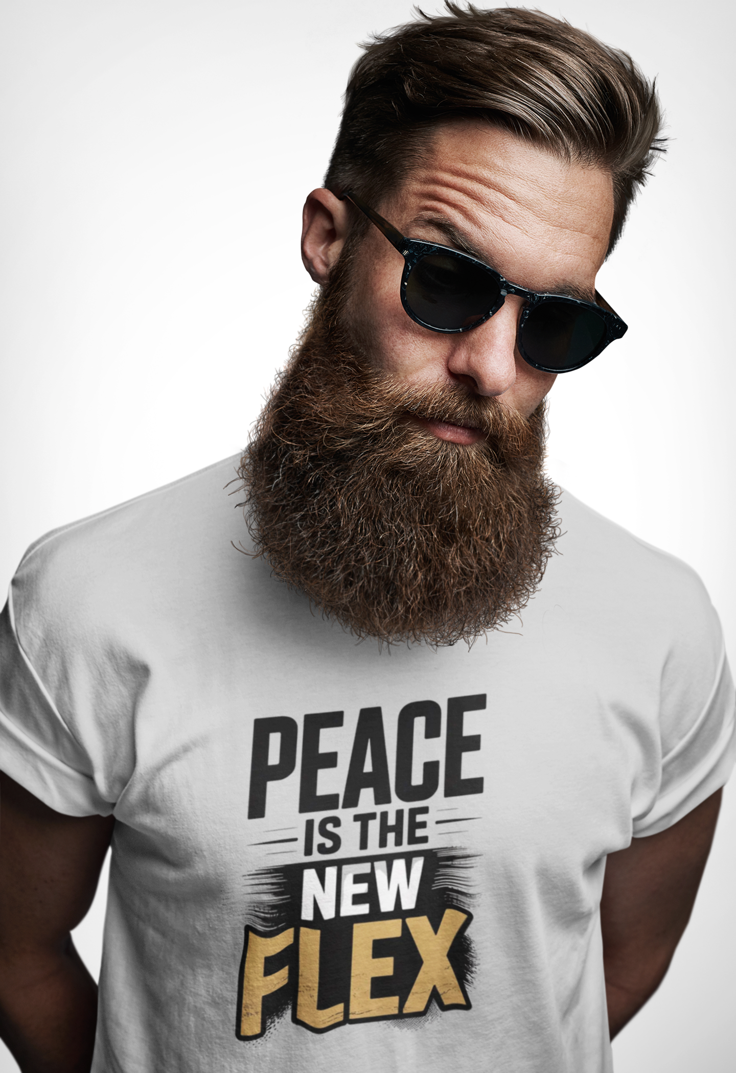 Peace is the New Flex Unisex Heavy Cotton Tee product thumbnail image