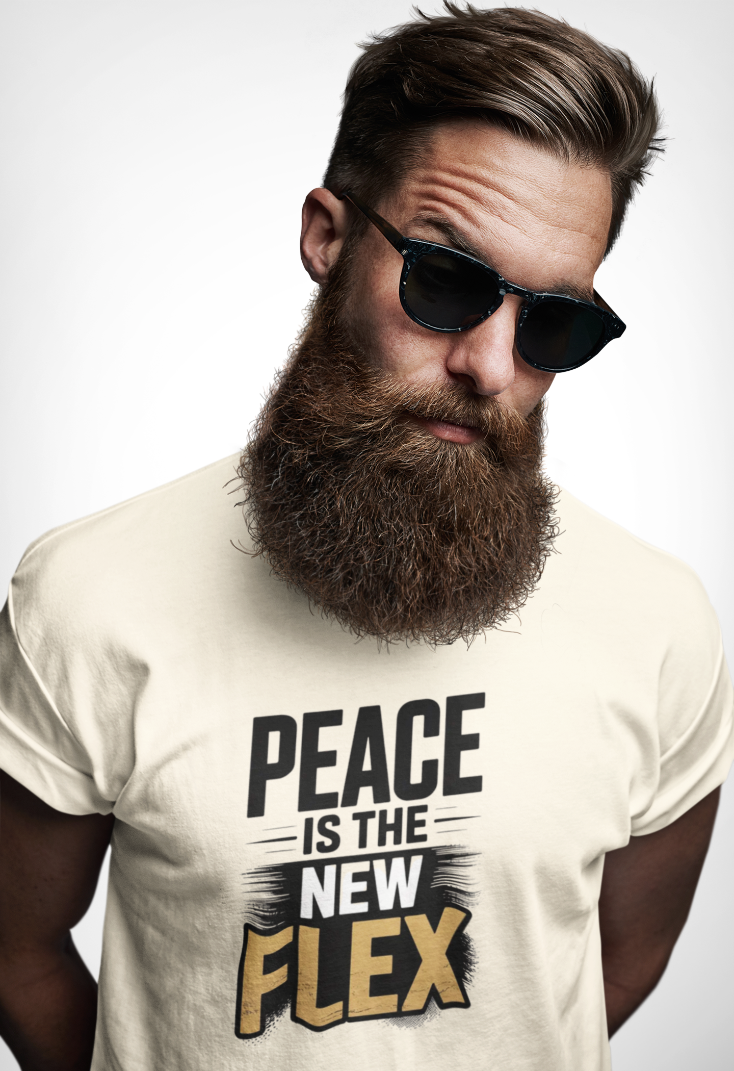 Peace is the New Flex Unisex Heavy Cotton Tee product thumbnail image